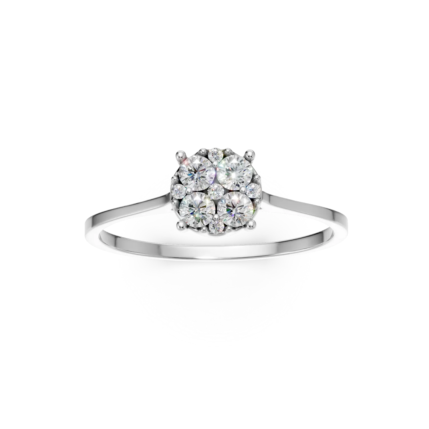 Inel de logodna din aur alb cu diamante de 0.2ct create in laborator
