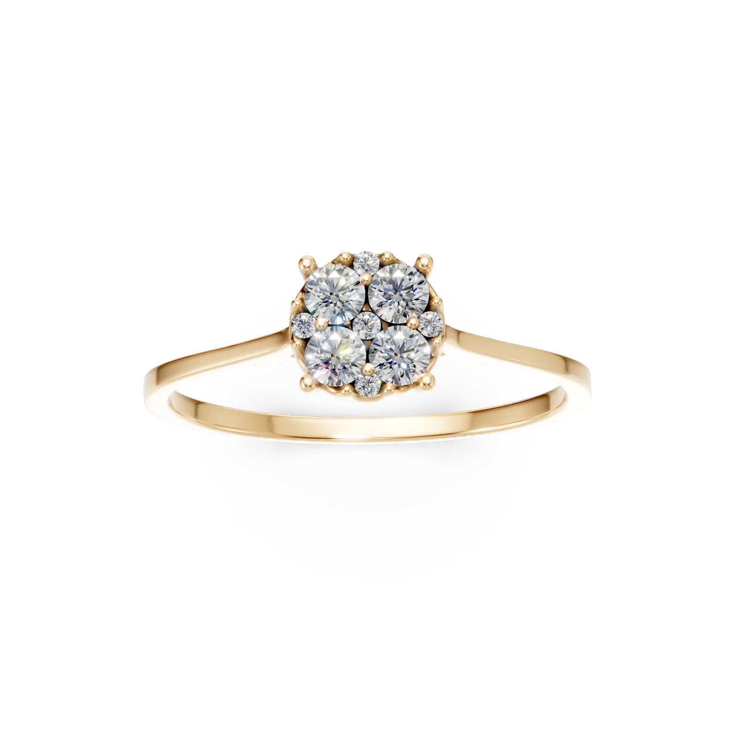 Inel de logodna din aur galben cu diamante de 0.25ct create in laborator