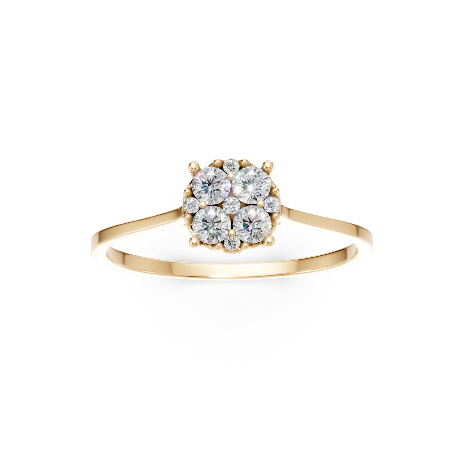 Inel de logodna din aur galben cu diamante de 0.2ct create in laborator