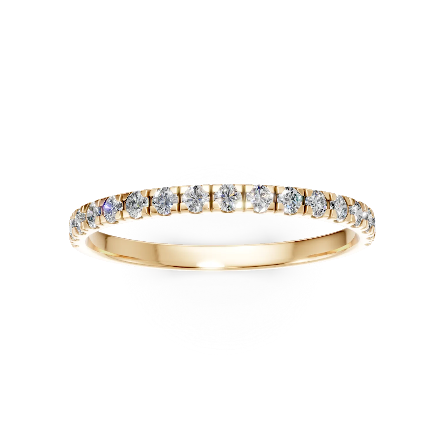 Inel semi eternity din aur galben cu diamante de 0.2ct create in laborator