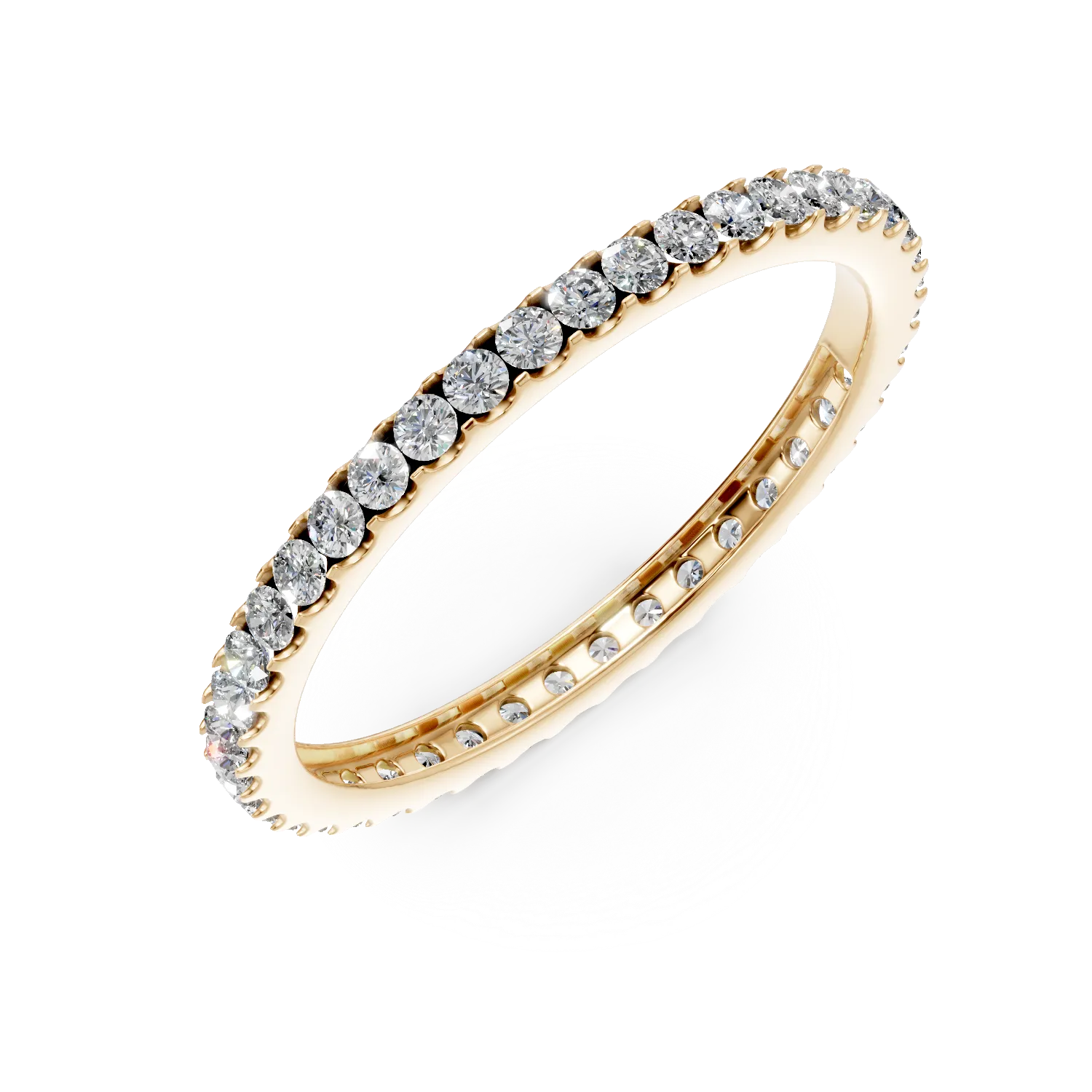Inel eternity din aur galben cu zirconii