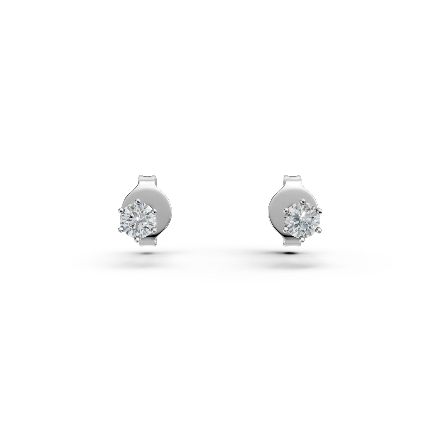 Cercei din aur alb cu diamante de 0.2ct create in laborator