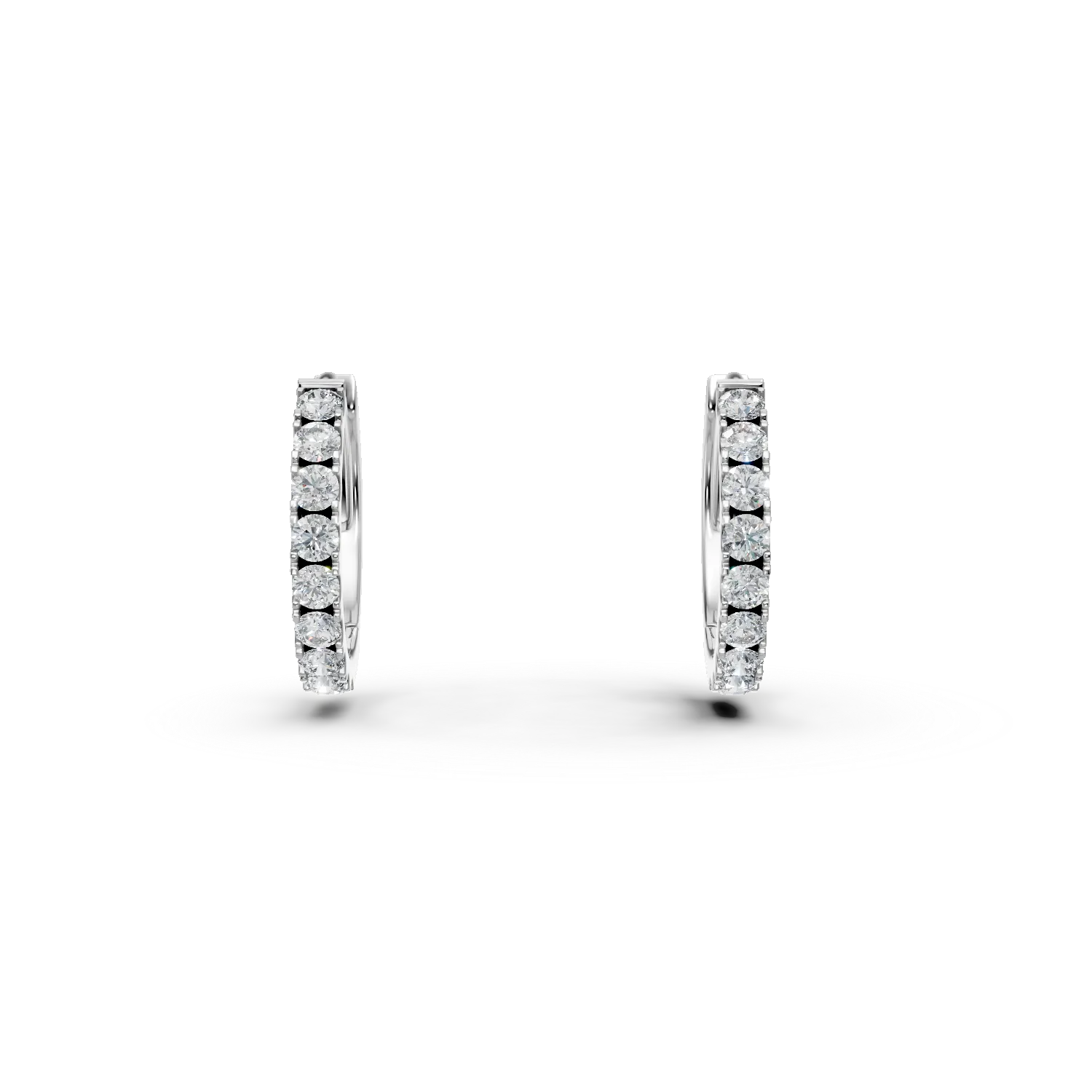 Cercei creole din aur alb cu diamante de 0.5ct create in laborator