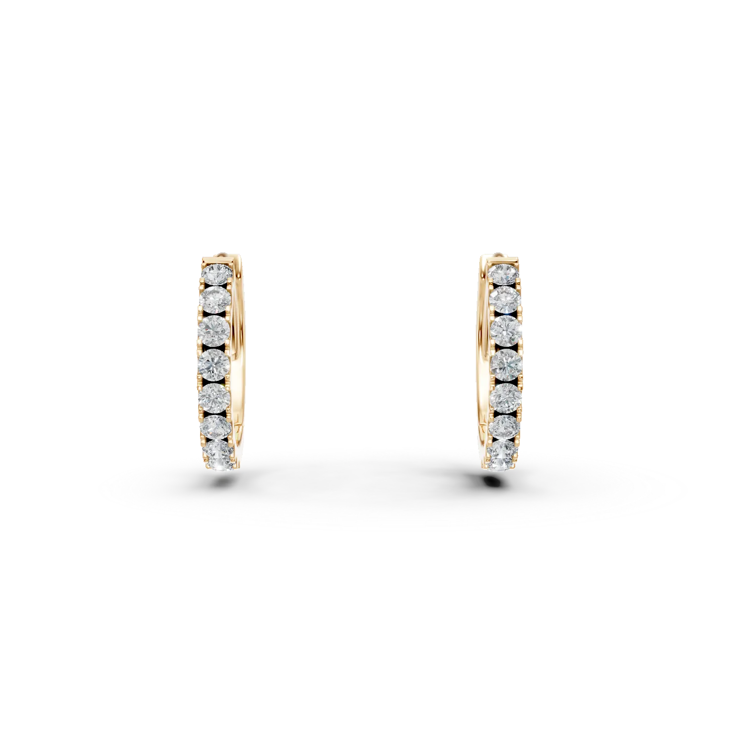 Cercei creole din aur galben cu diamante de 0.5ct create in laborator