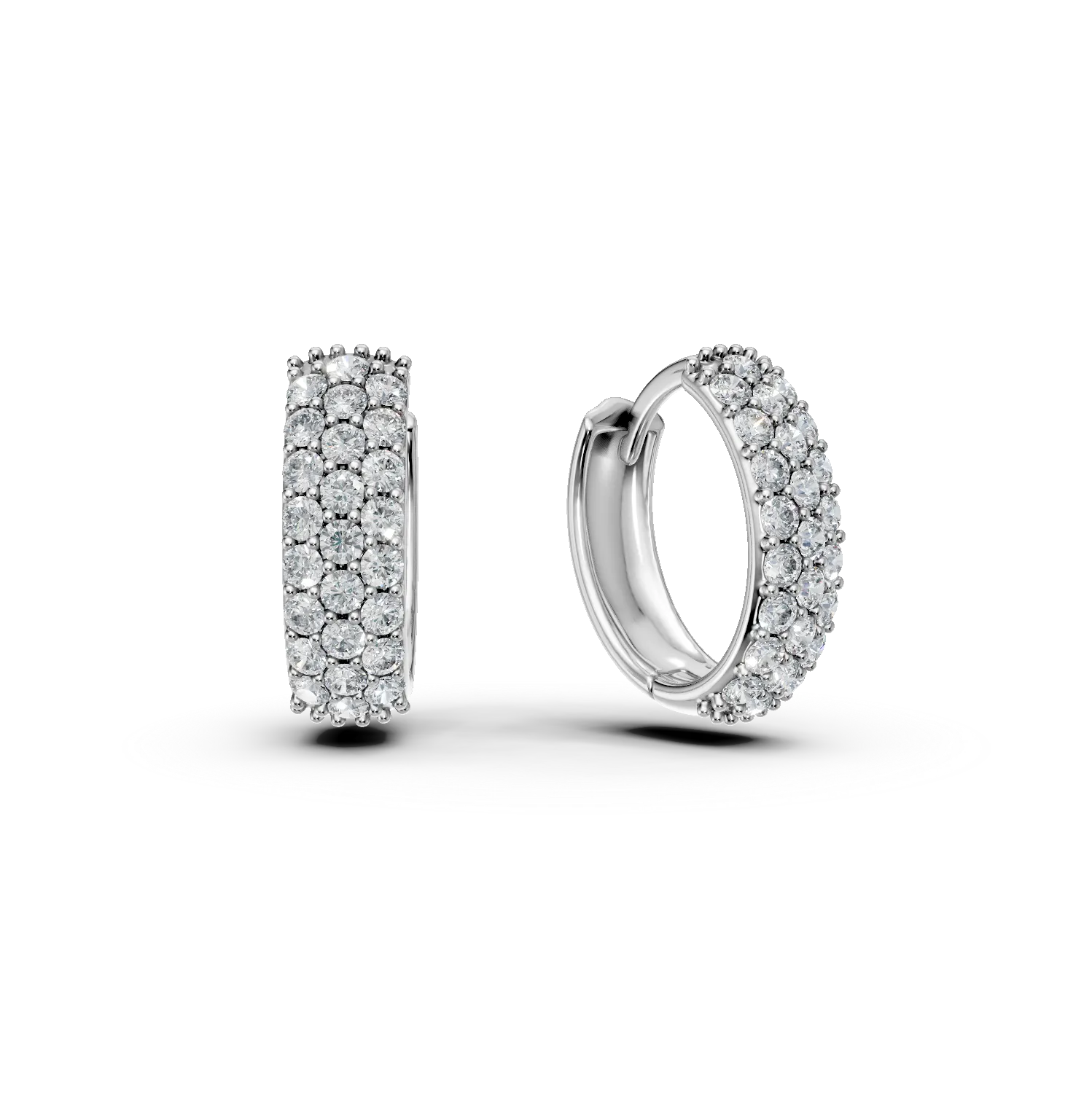 Cercei din aur alb cu zirconii