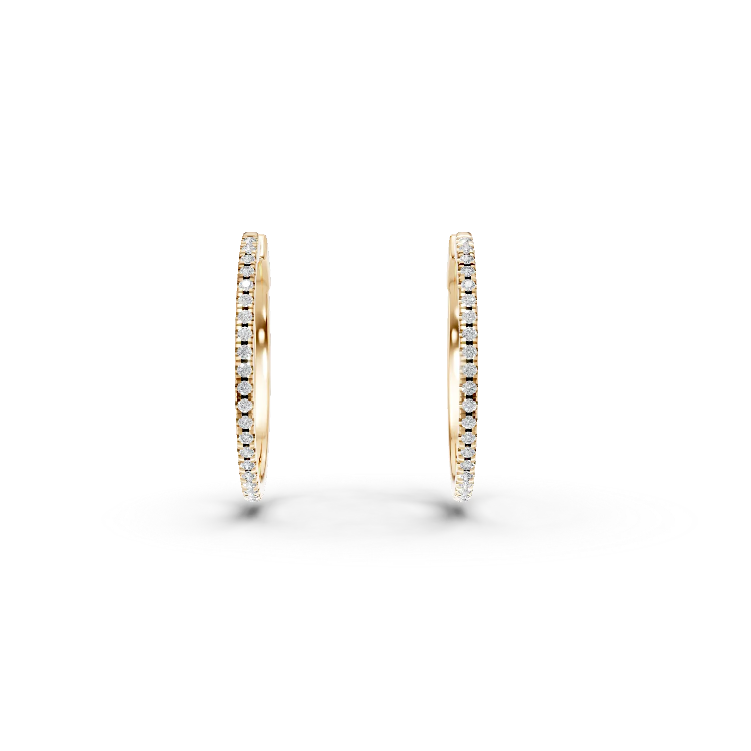 Cercei creole din aur galben cu diamante de 0.4ct create in laborator