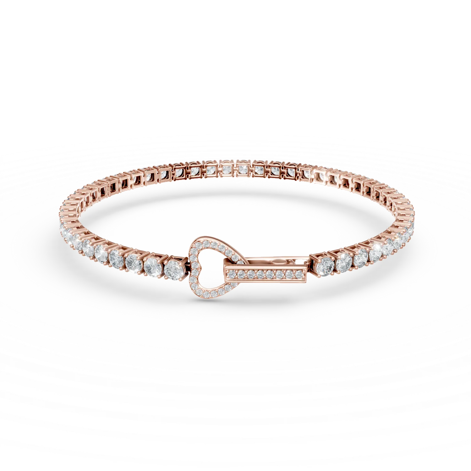 Bratara tennis din argint roz cu zirconii