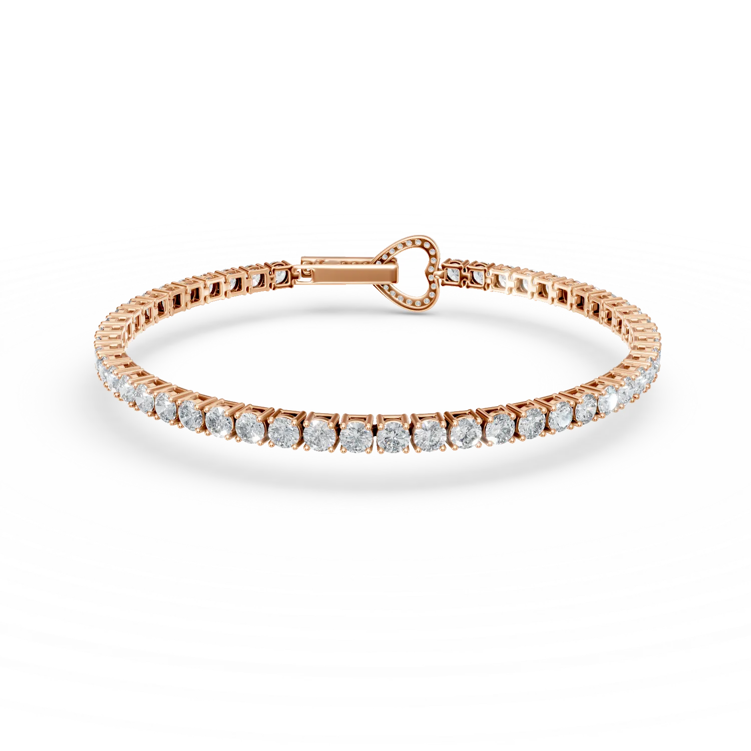 Bratara tennis din argint roz cu zirconii