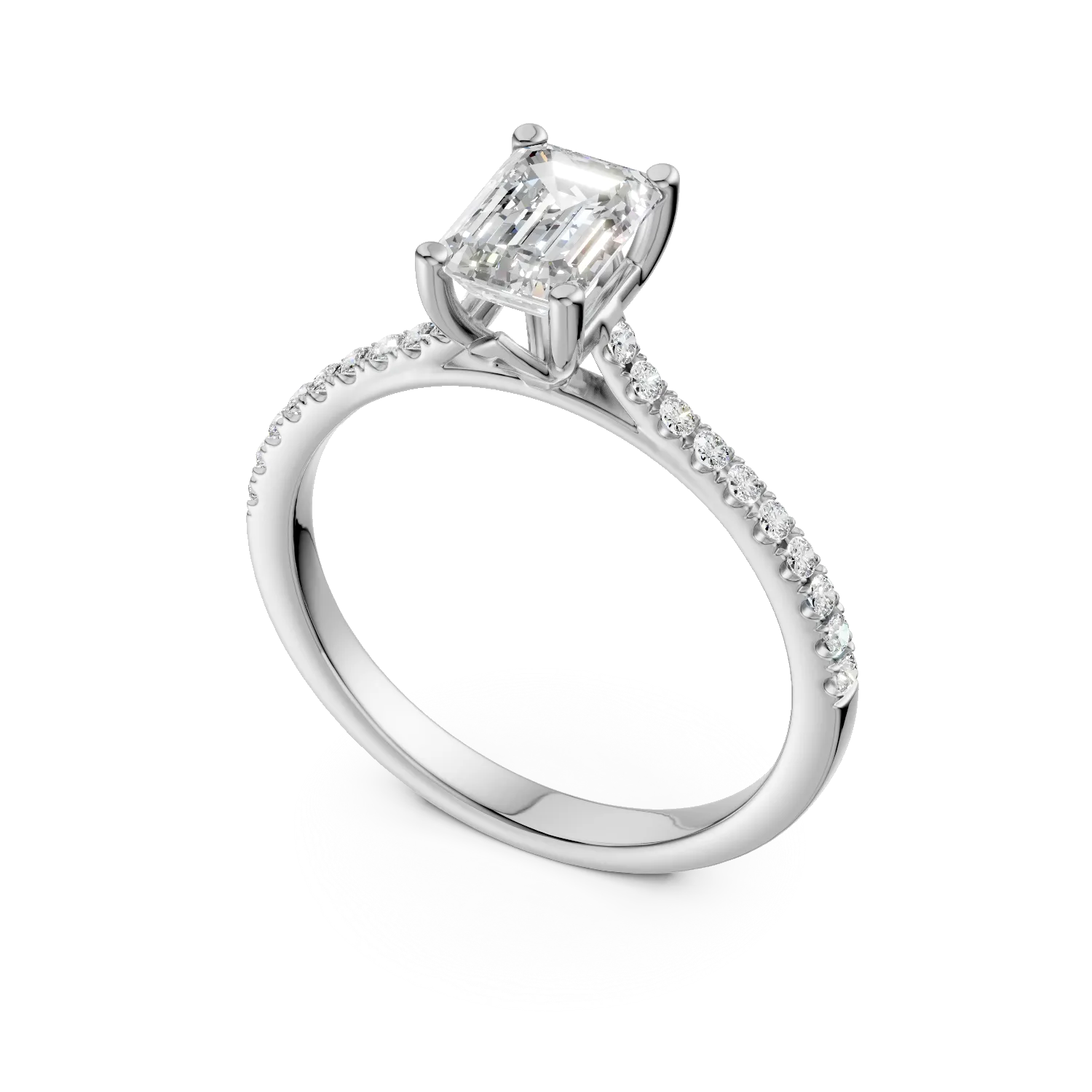 Inel de logodna din aur alb cu diamante de 1.3ct create in laborator
