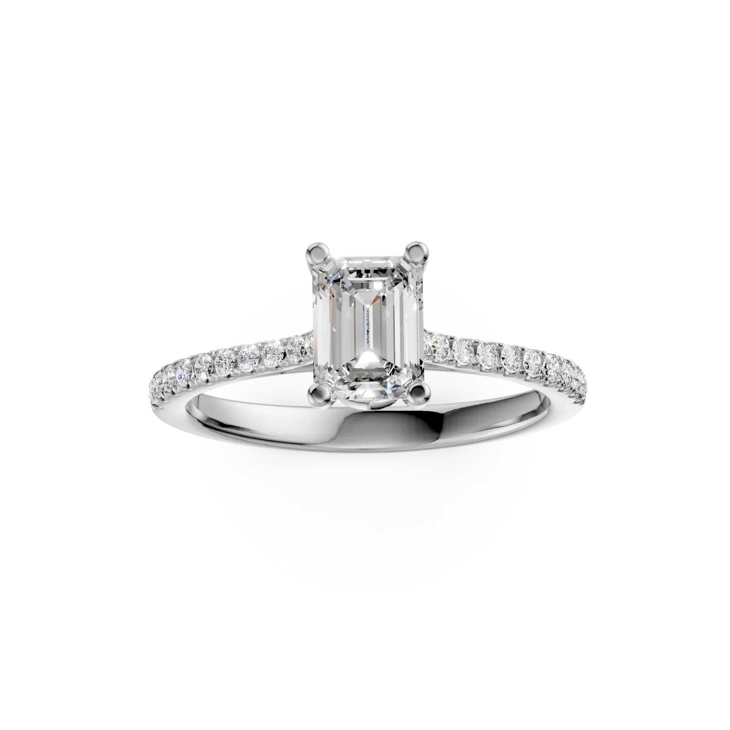 Inel de logodna din aur alb cu diamante de 1.3ct create in laborator