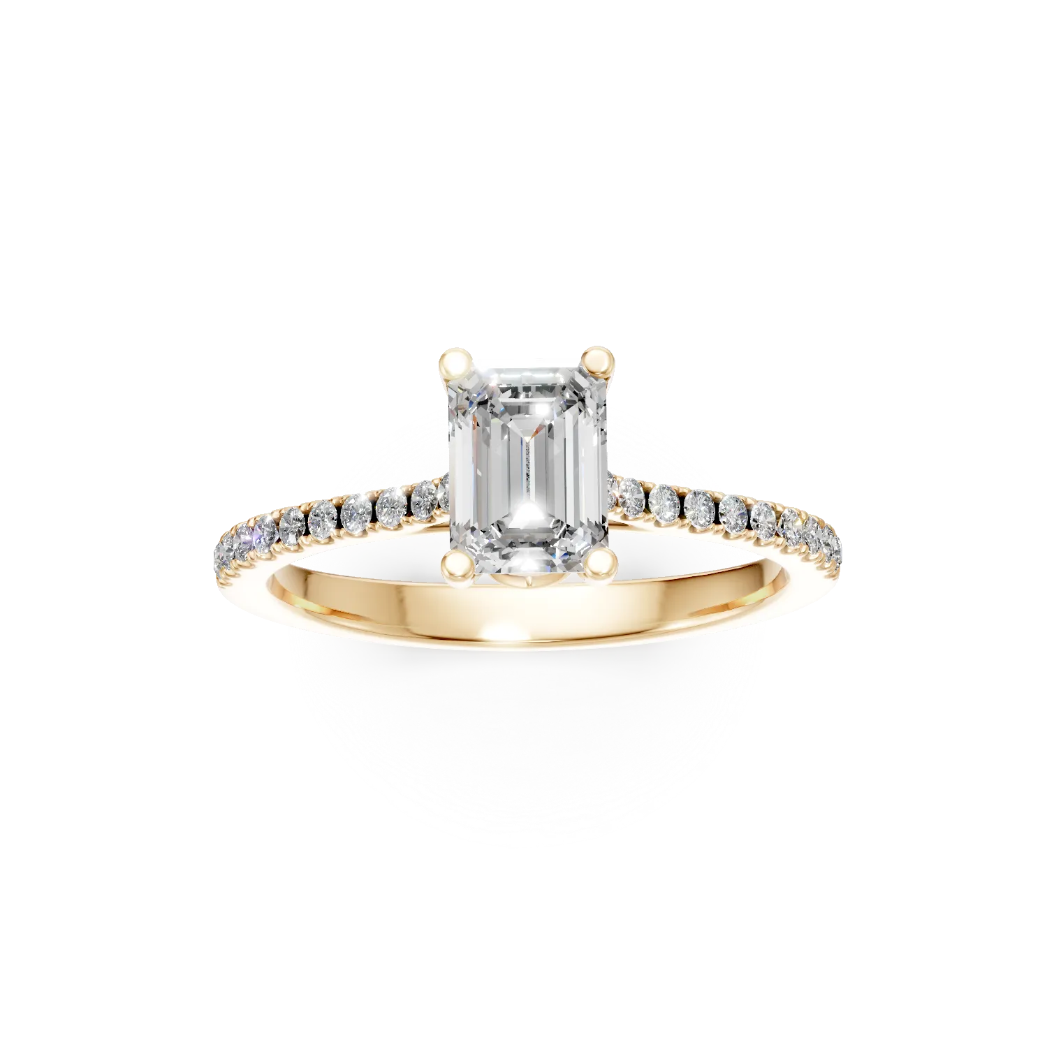 Inel de logodna din aur galben cu diamante de 1.2ct create in laborator