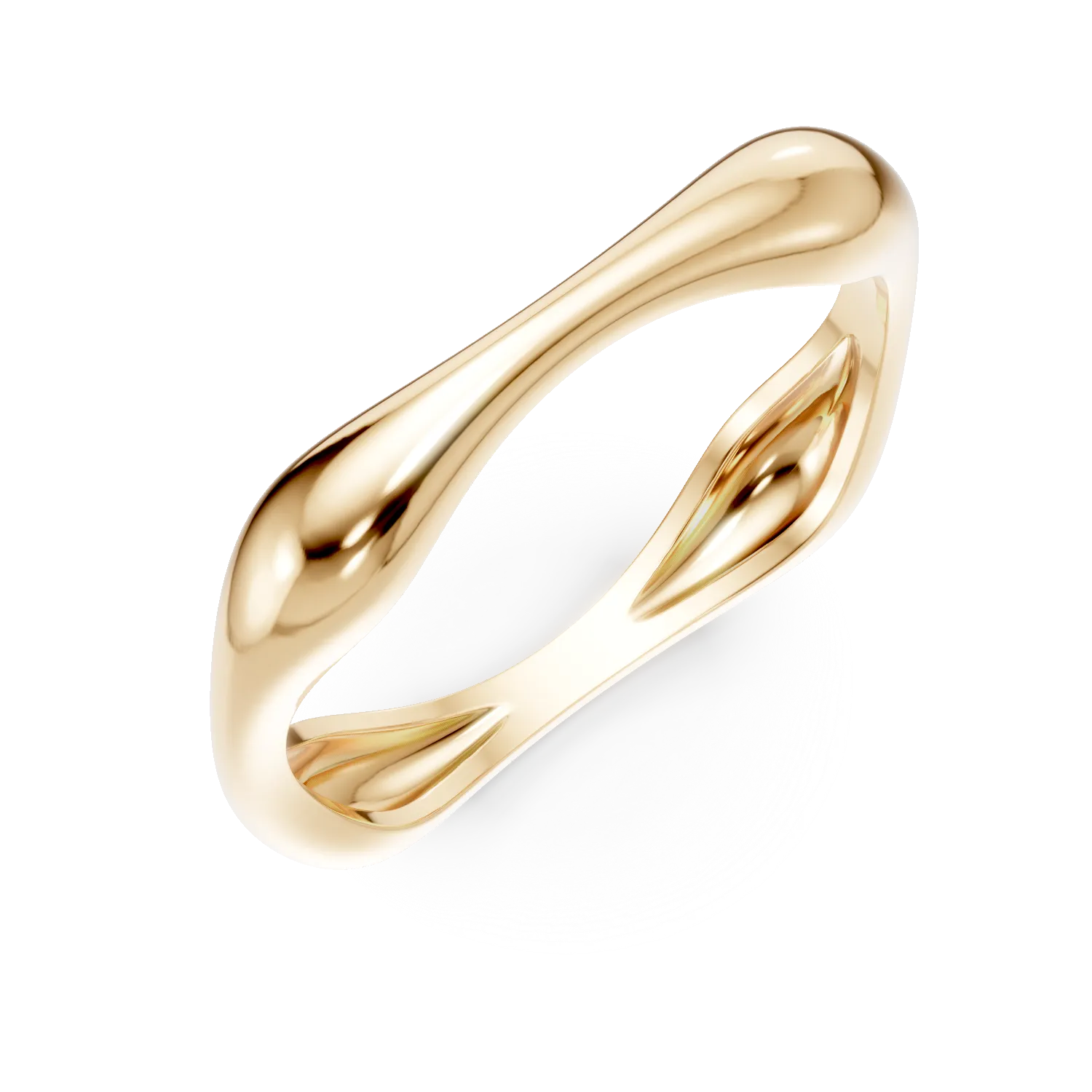 Inel geometric din argint galben