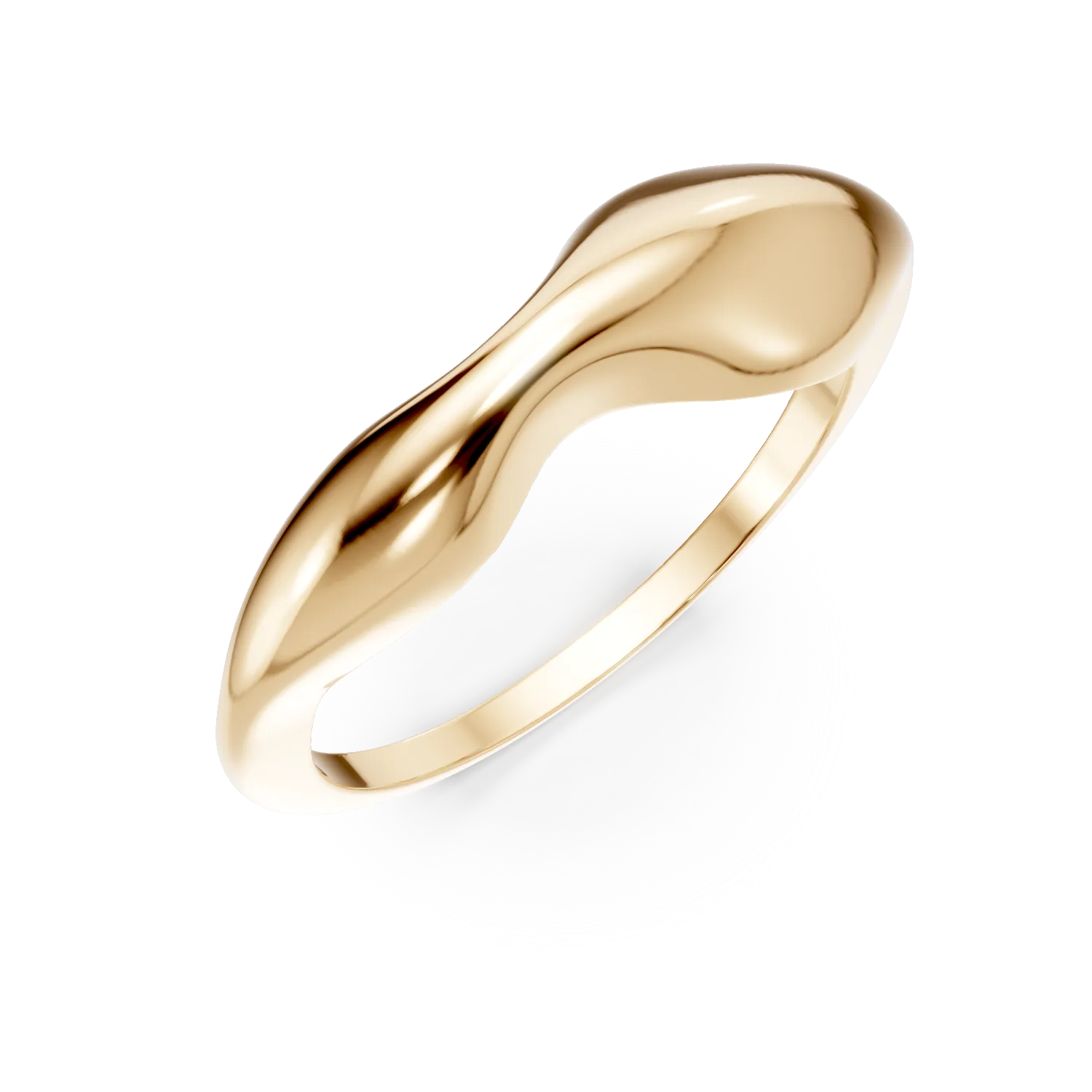 Inel model abstract din argint galben