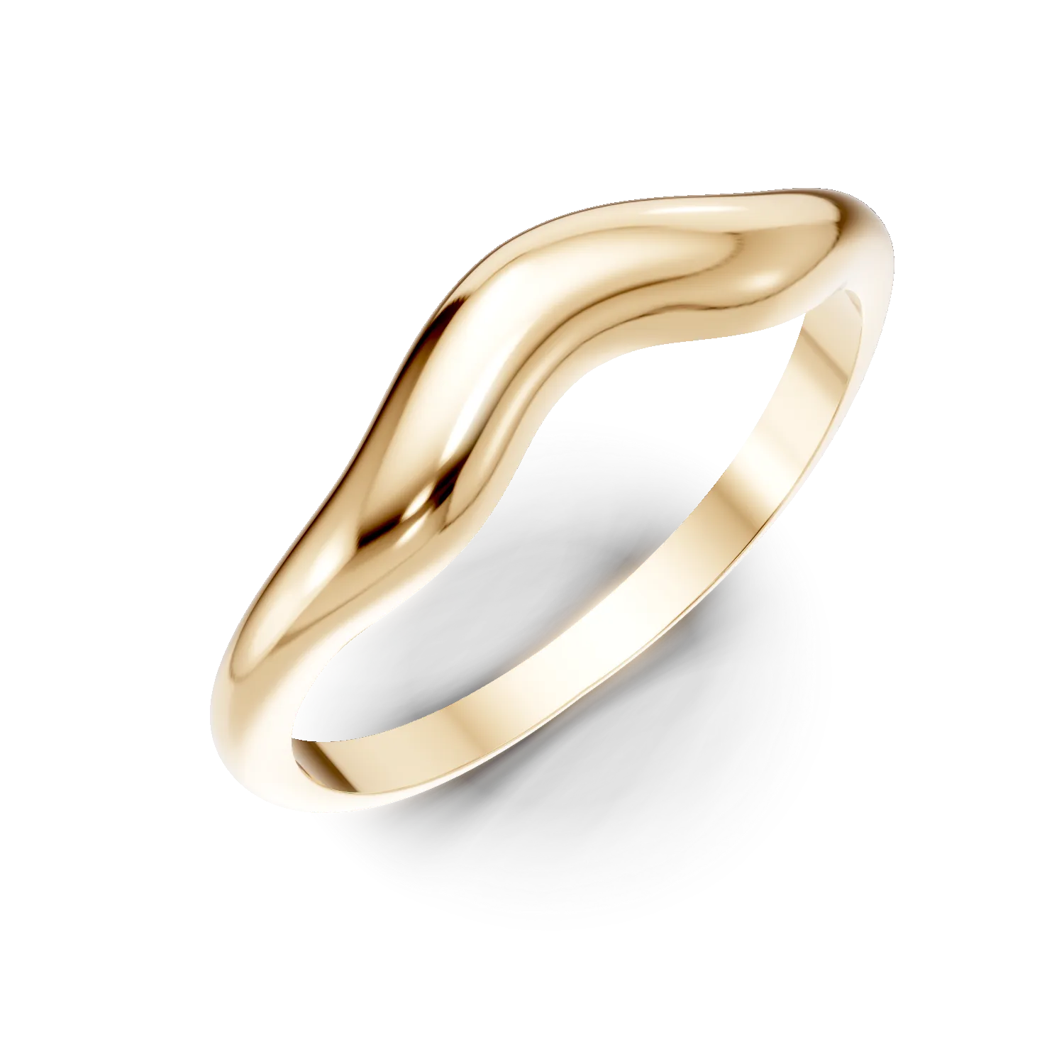 Inel model abstract din argint galben