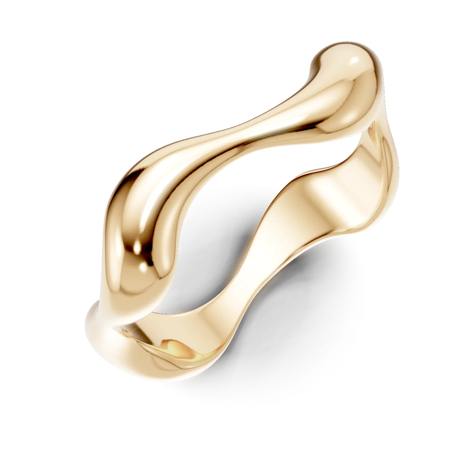 Inel model abstract din argint galben