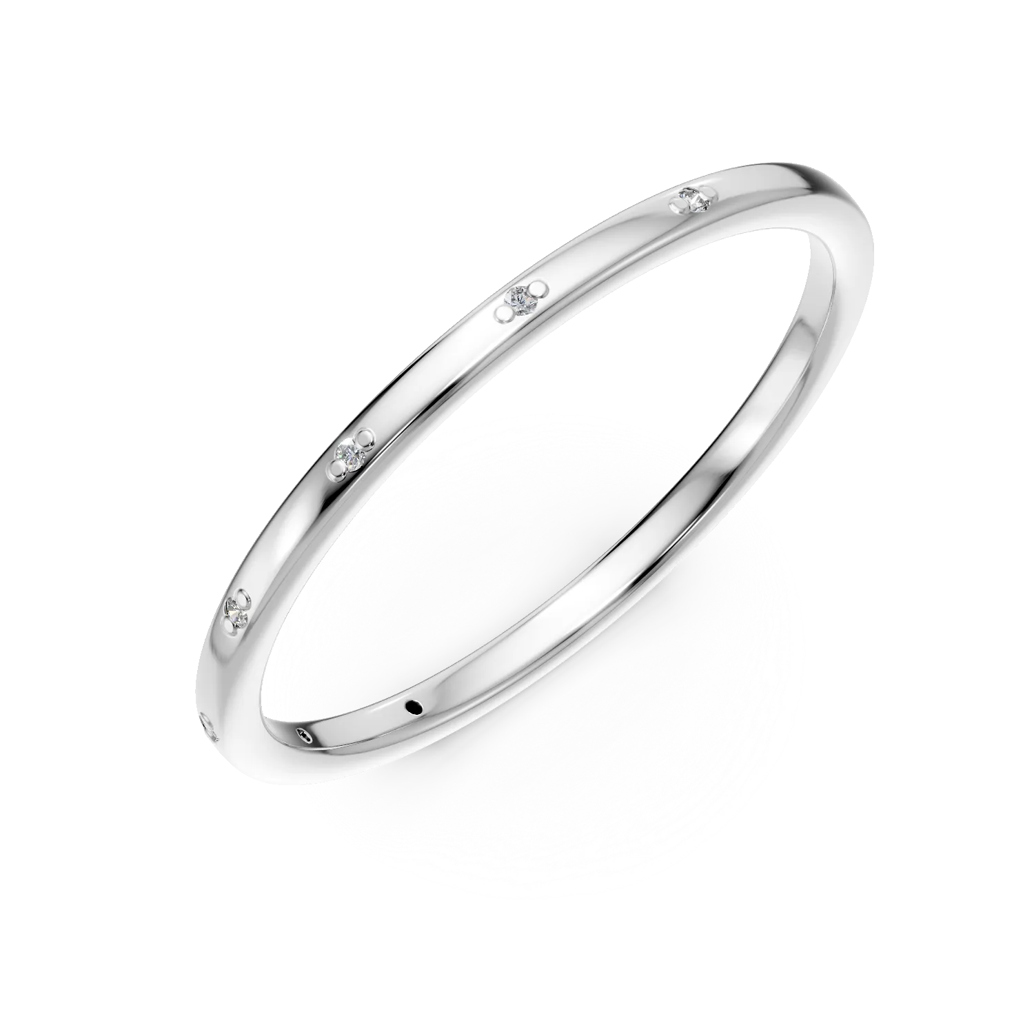 Inel minimalist din argint cu zirconii