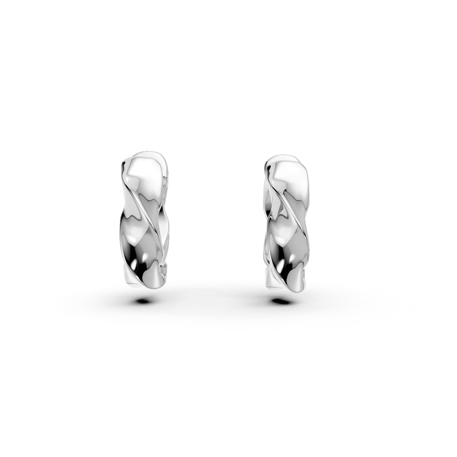 Cercei creole model abstract din argint