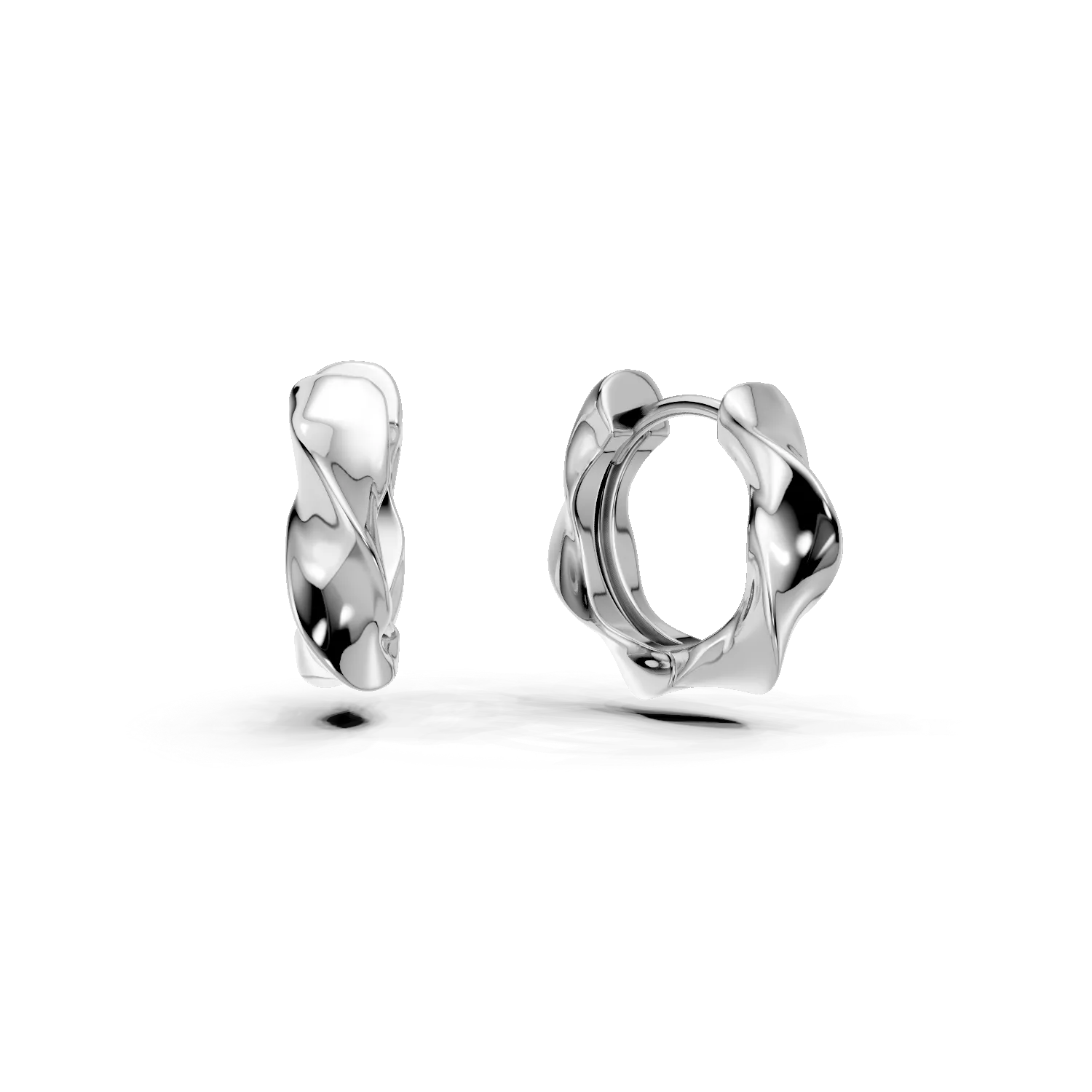 Cercei creole model abstract din argint