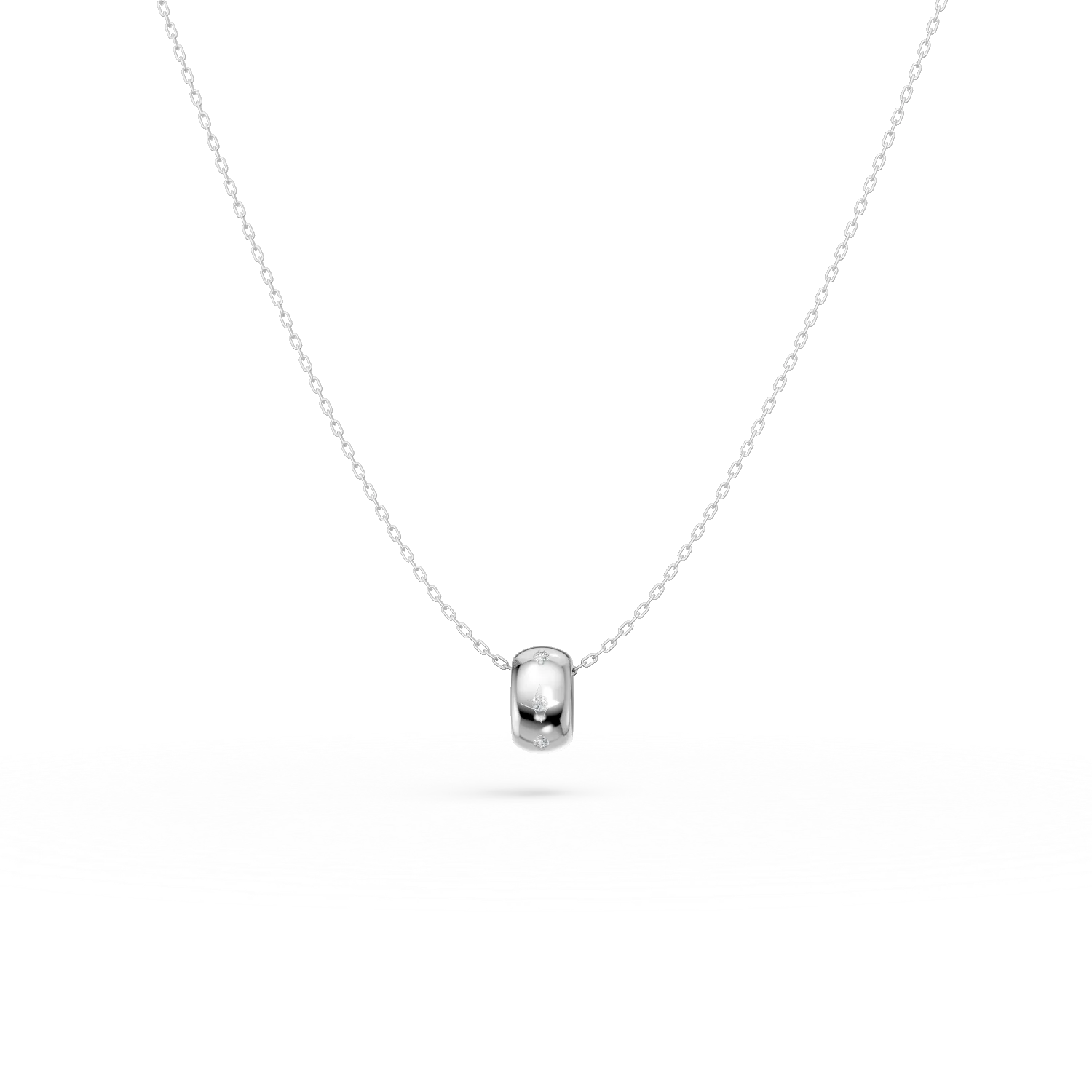 Lant cu pandantiv circular din argint cu zirconii