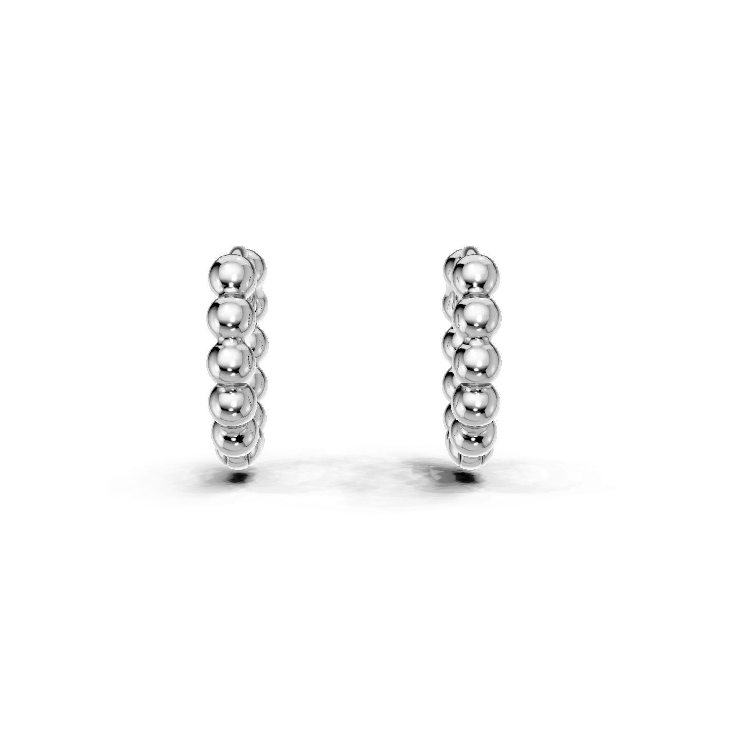 Cercei creole cu bilute din argint