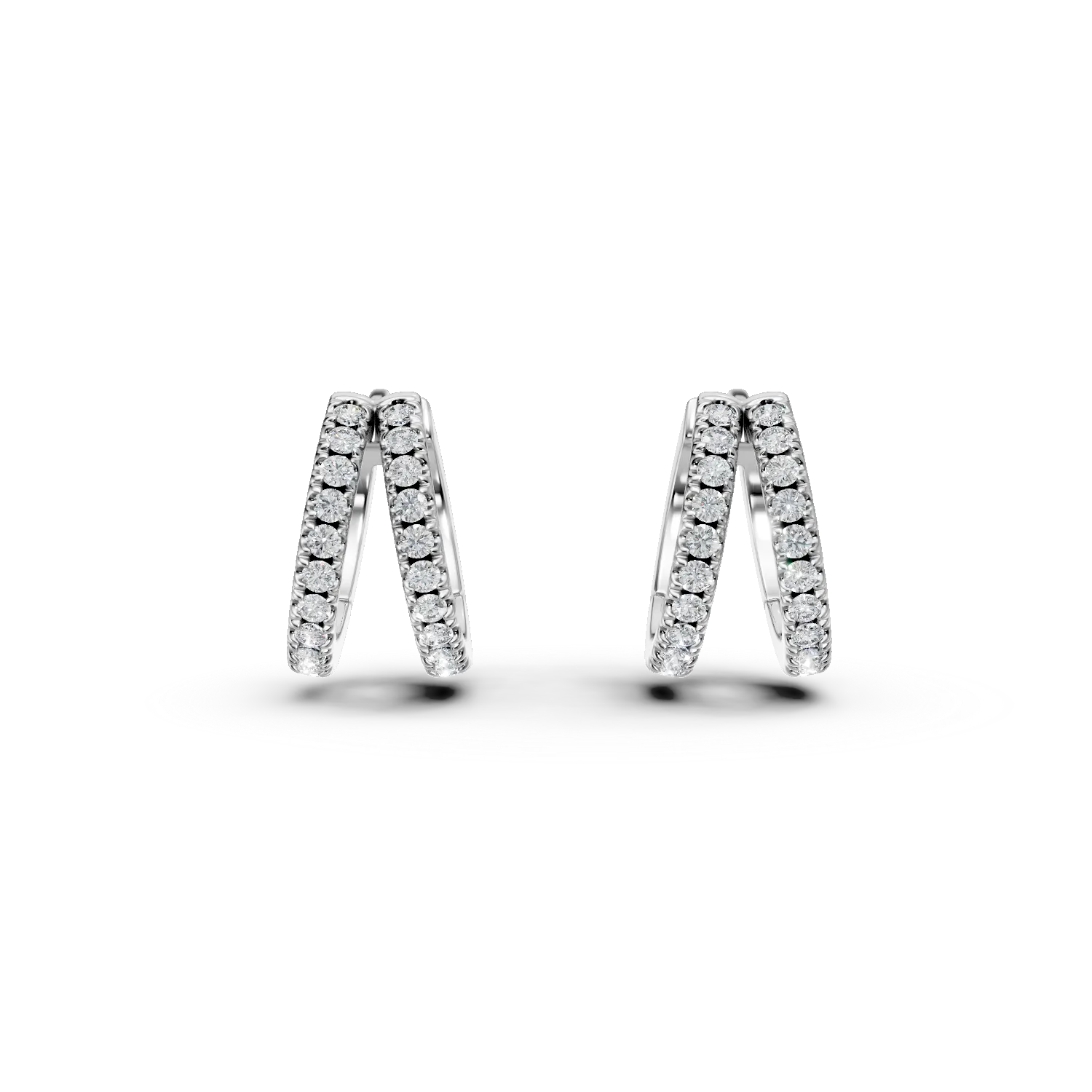 Cercei dubli din argint cu zirconii