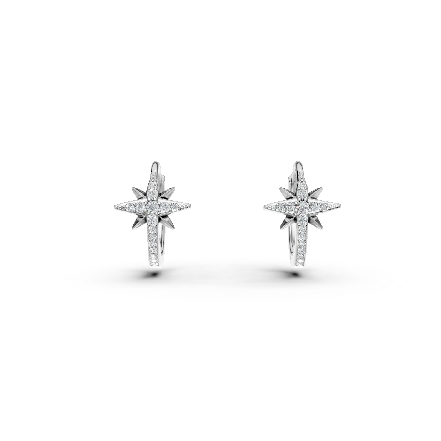 Cercei creole cu stelute din argint cu zirconii