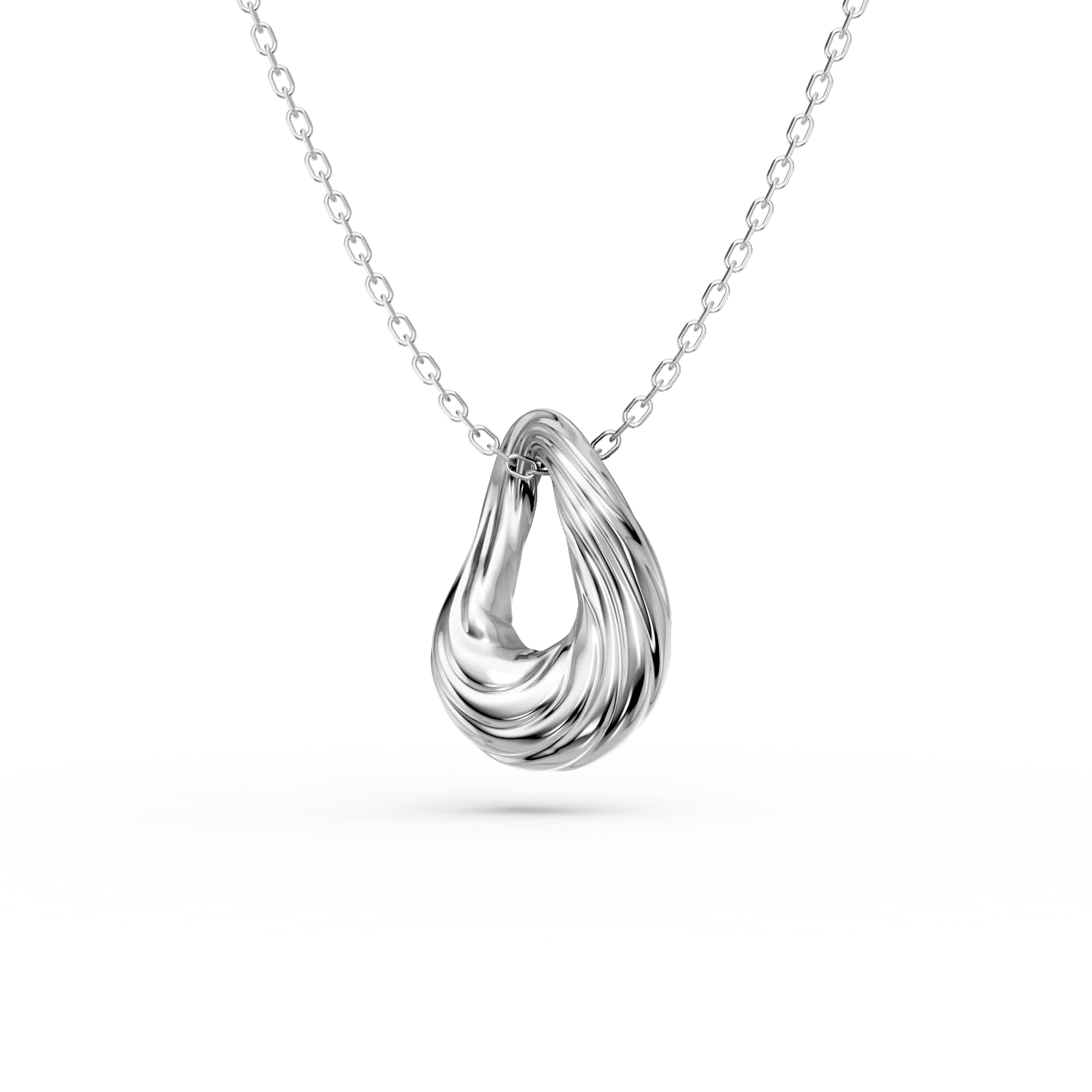 Lant cu pandantiv model abstract din argint