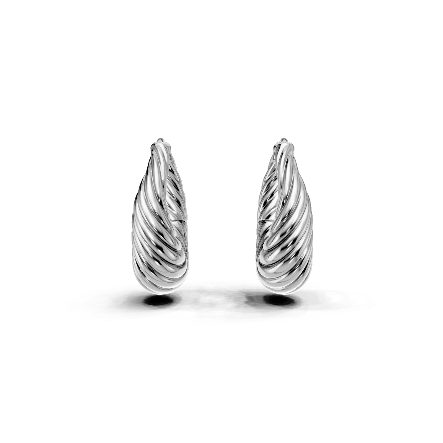Cercei creole model abstract din argint