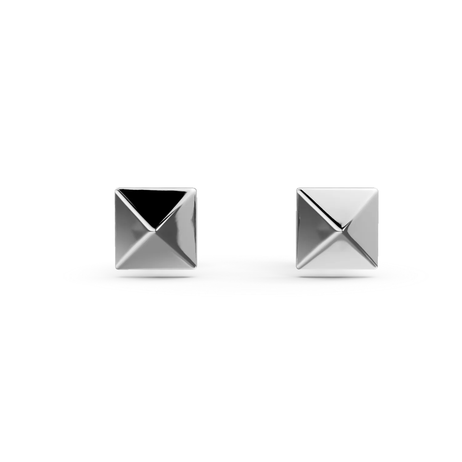 Cercei geometrici din aur alb