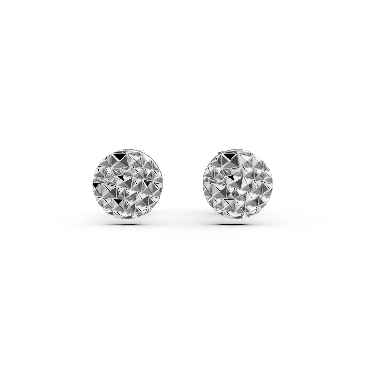 Cercei rotunzi cu striatii din aur alb