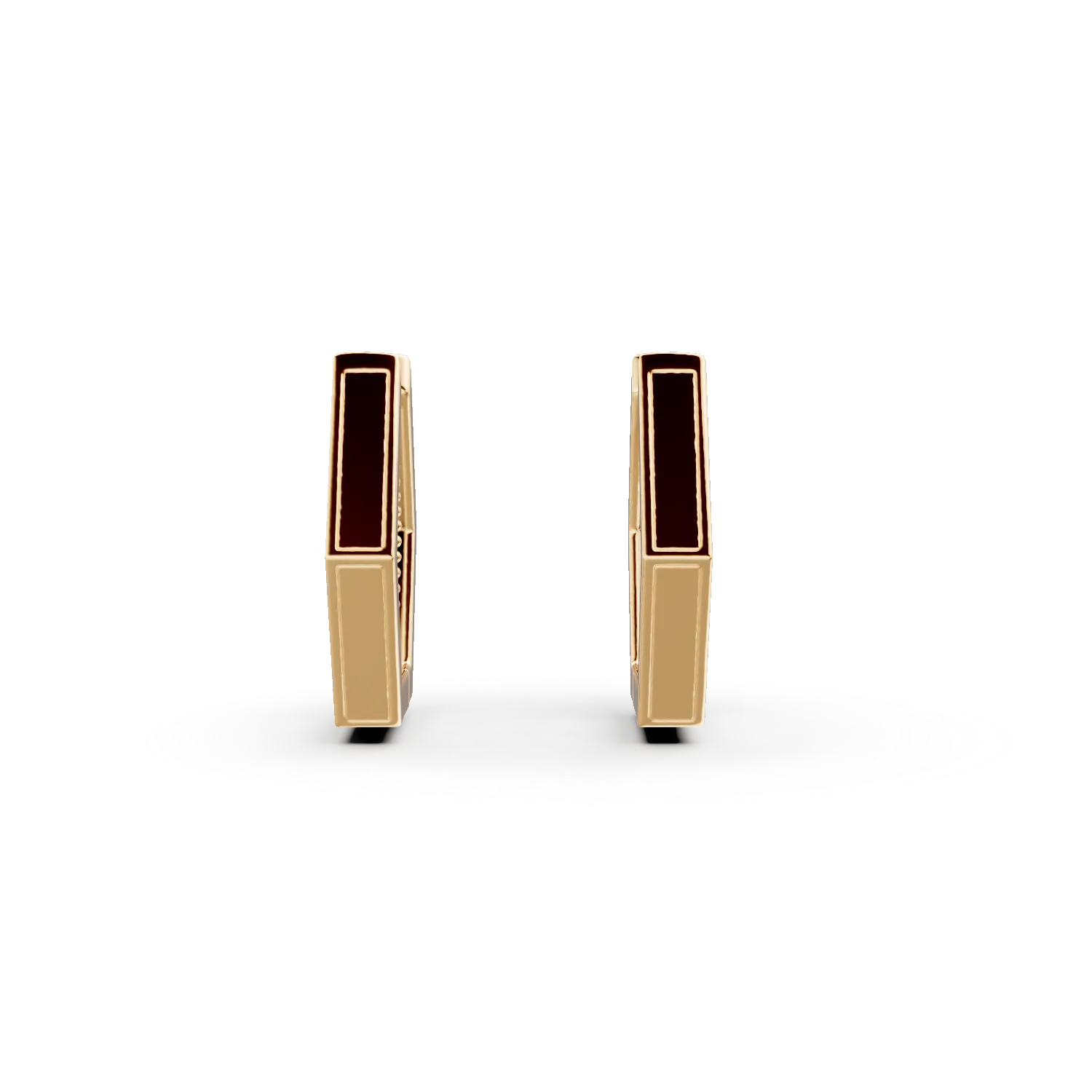 Cercei geometrici din aur galben cu insertii turcoaz