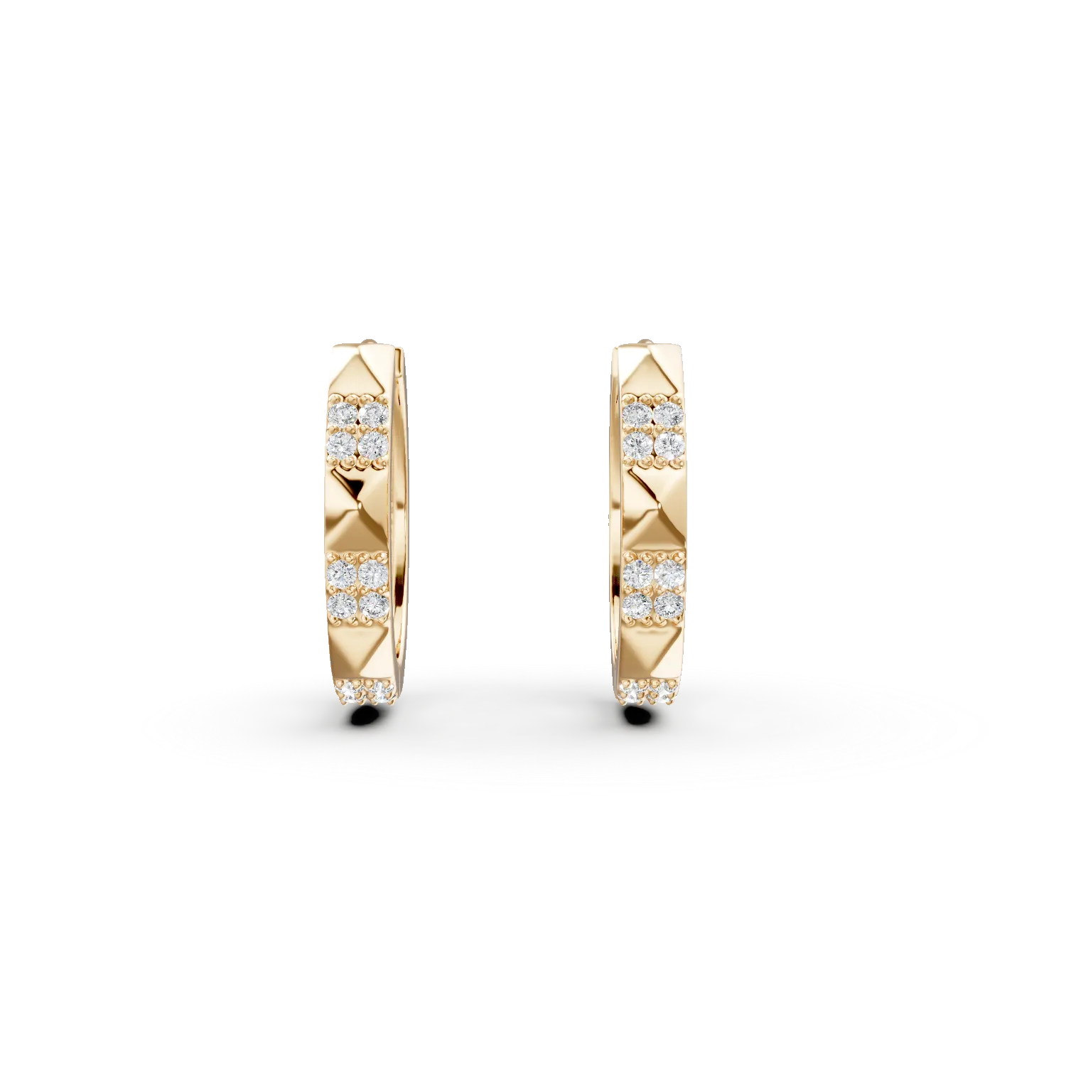 Cercei creole din aur galben cu zirconii