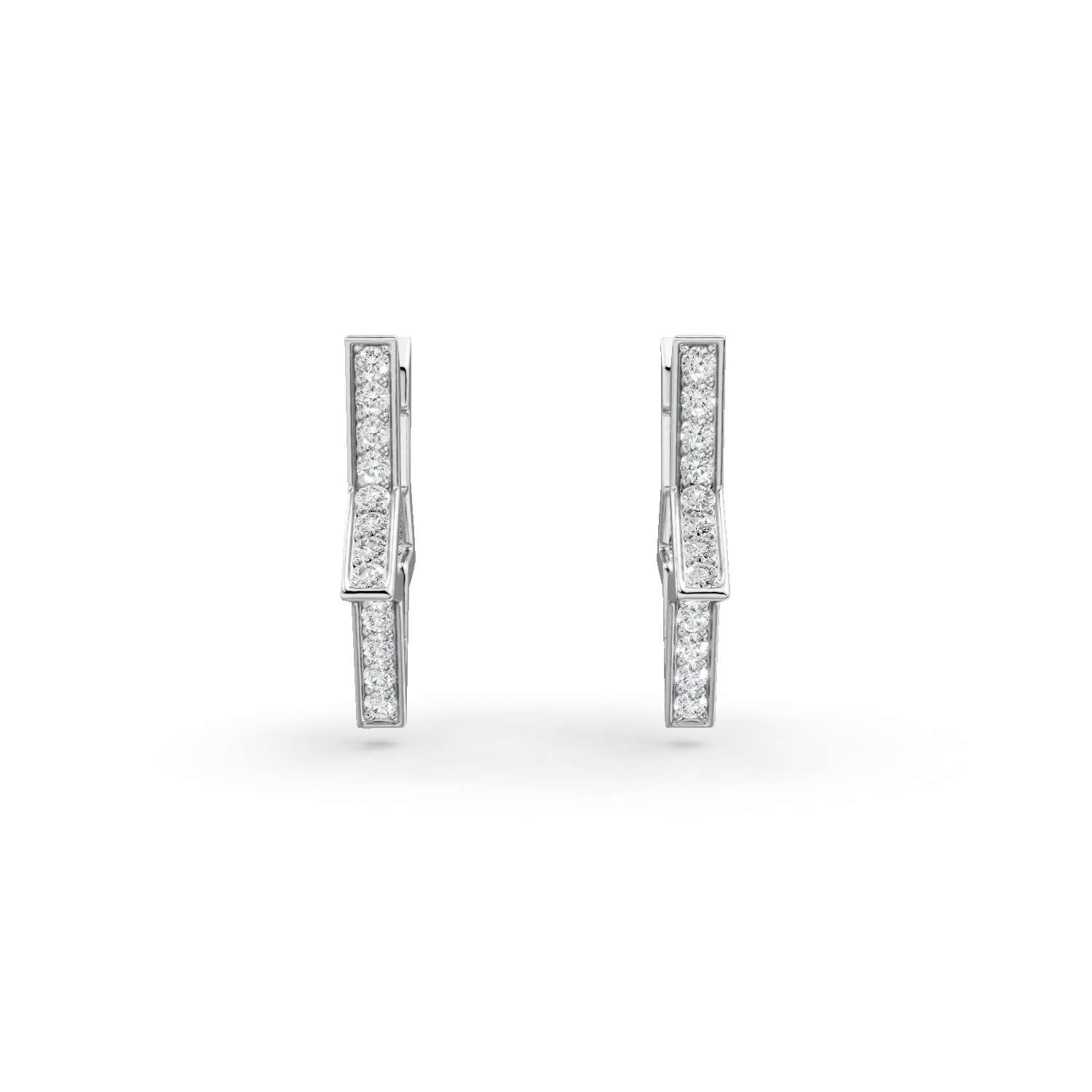 Cercei stelute din aur alb cu zirconii