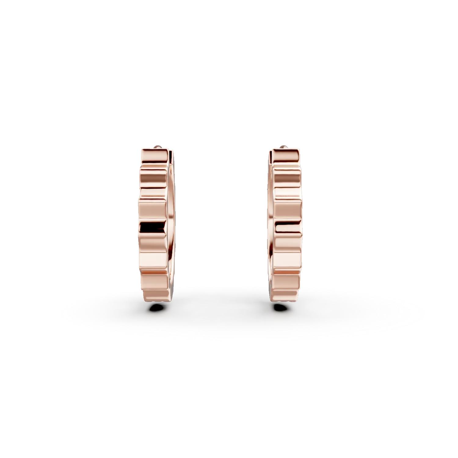 Cercei creole cu striatii din aur roz