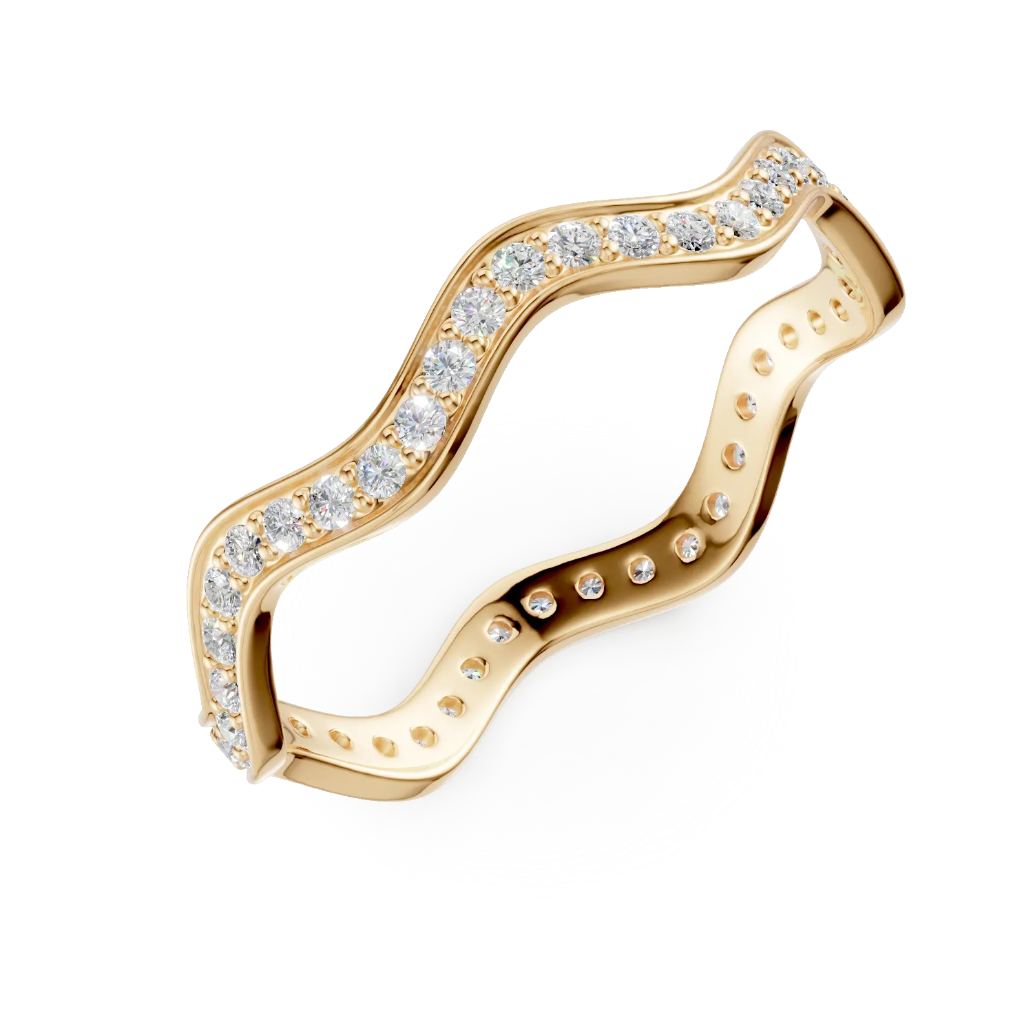 Inel eternity din aur galben cu zirconii