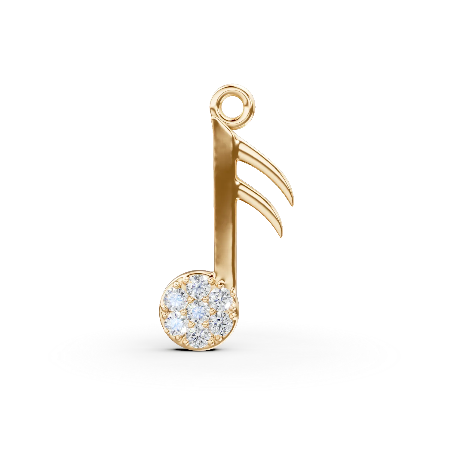 Pandantiv nota muzicala din aur galben cu zirconii