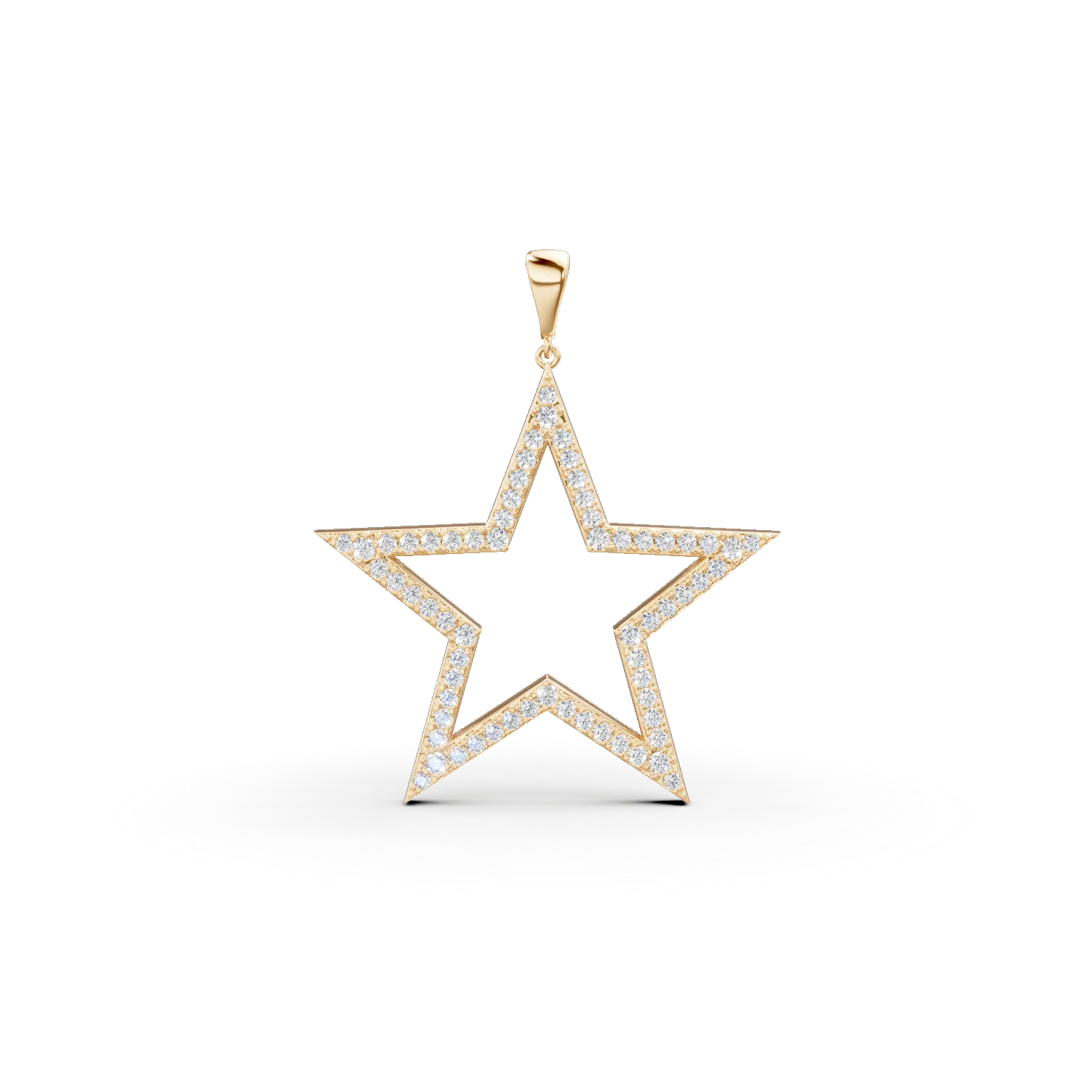 Pandantiv stea din aur galben cu zirconii