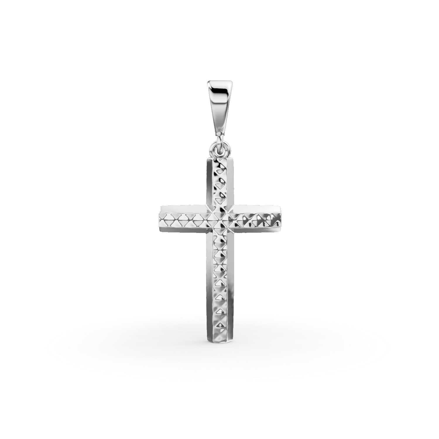 Pandantiv cruce din aur alb