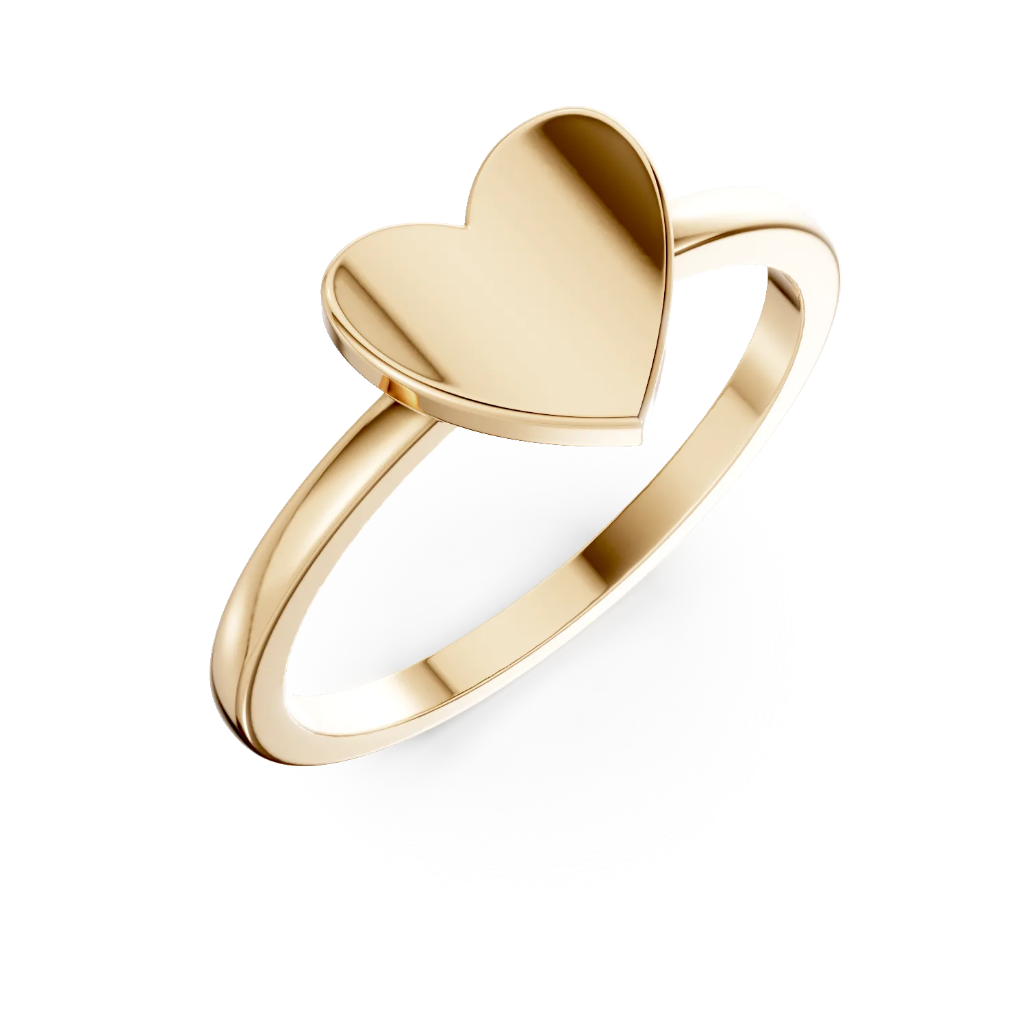 Inel inimioara din aur galben - imagine 8