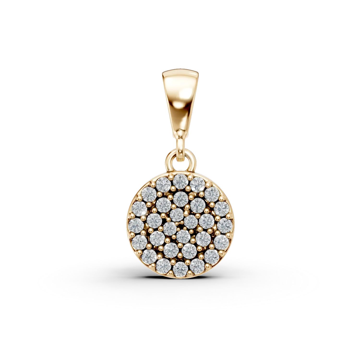 Pandantiv rotund din aur galben