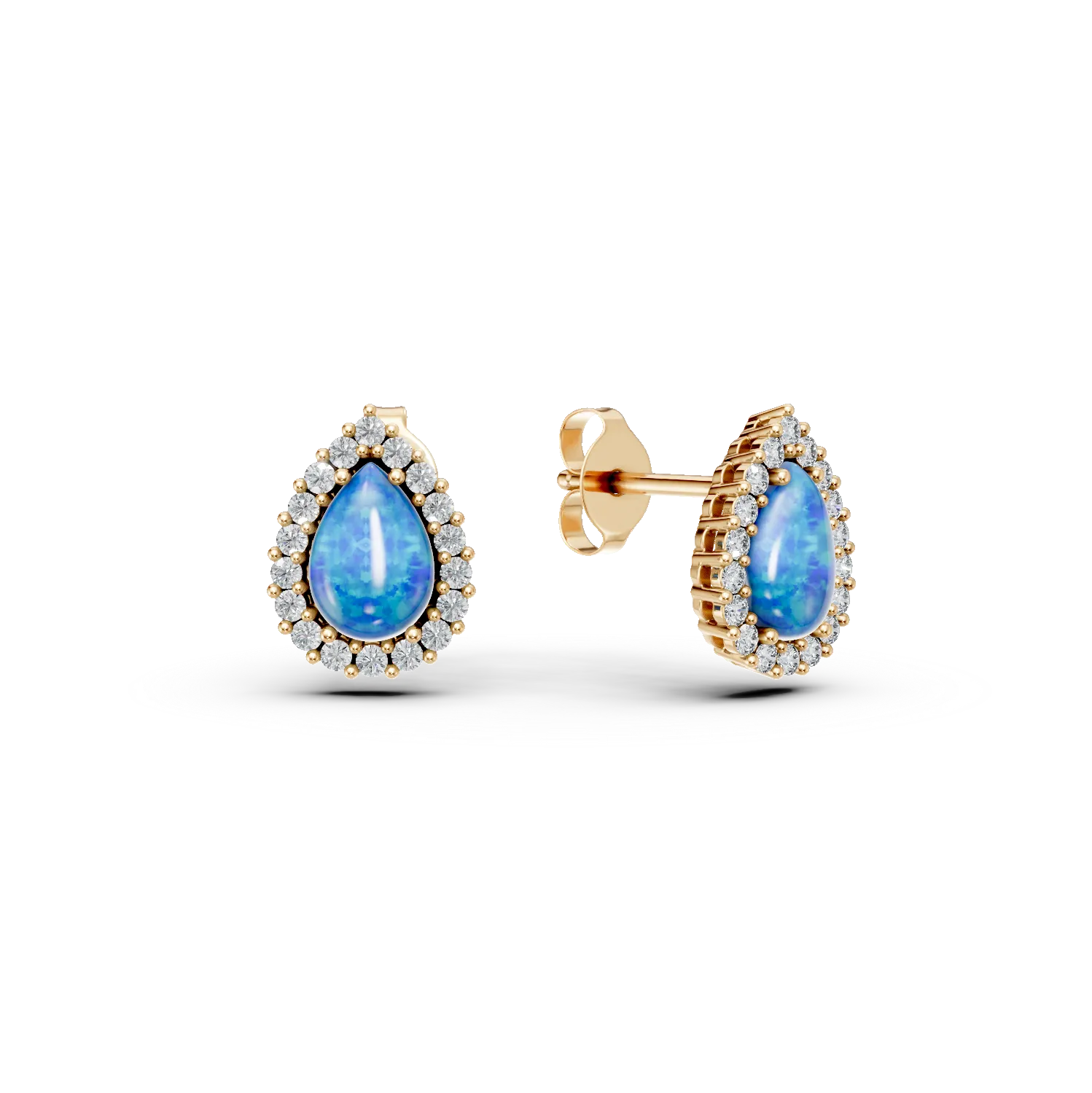 Cercei lacrima din aur galben cu zirconii albe si albastre Apparel & Accessories > Jewelry > Earrings DAAR 2 Cercei lacrima din aur galben cu zirconii albe si albastre Apparel & Accessories > Jewelry > Earrings DAAR 2