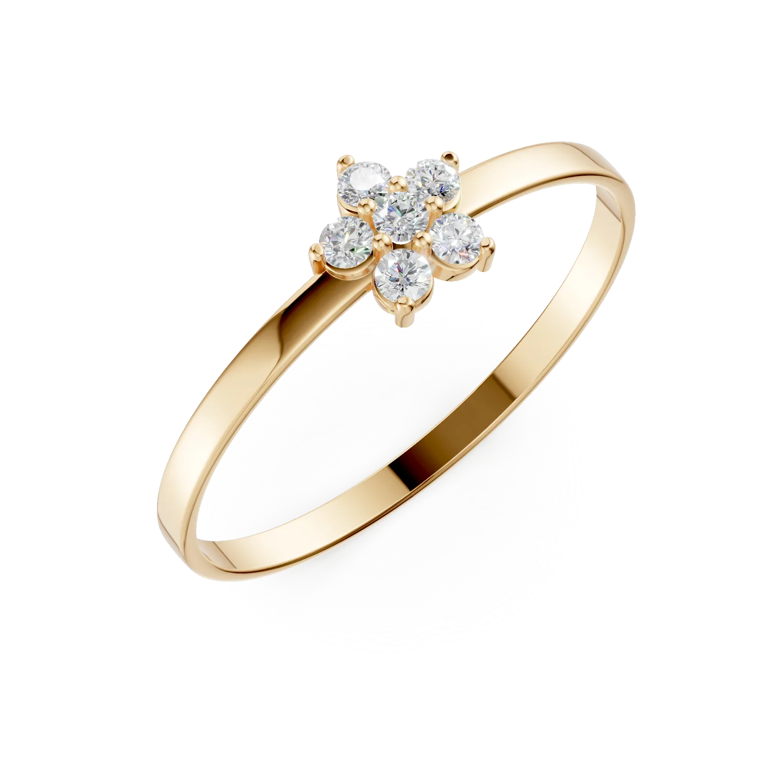 Inel floare din aur galben cu zirconii Apparel & Accessories > Jewelry > Rings DAAR 2 Inel floare din aur galben cu zirconii Apparel & Accessories > Jewelry > Rings DAAR 2