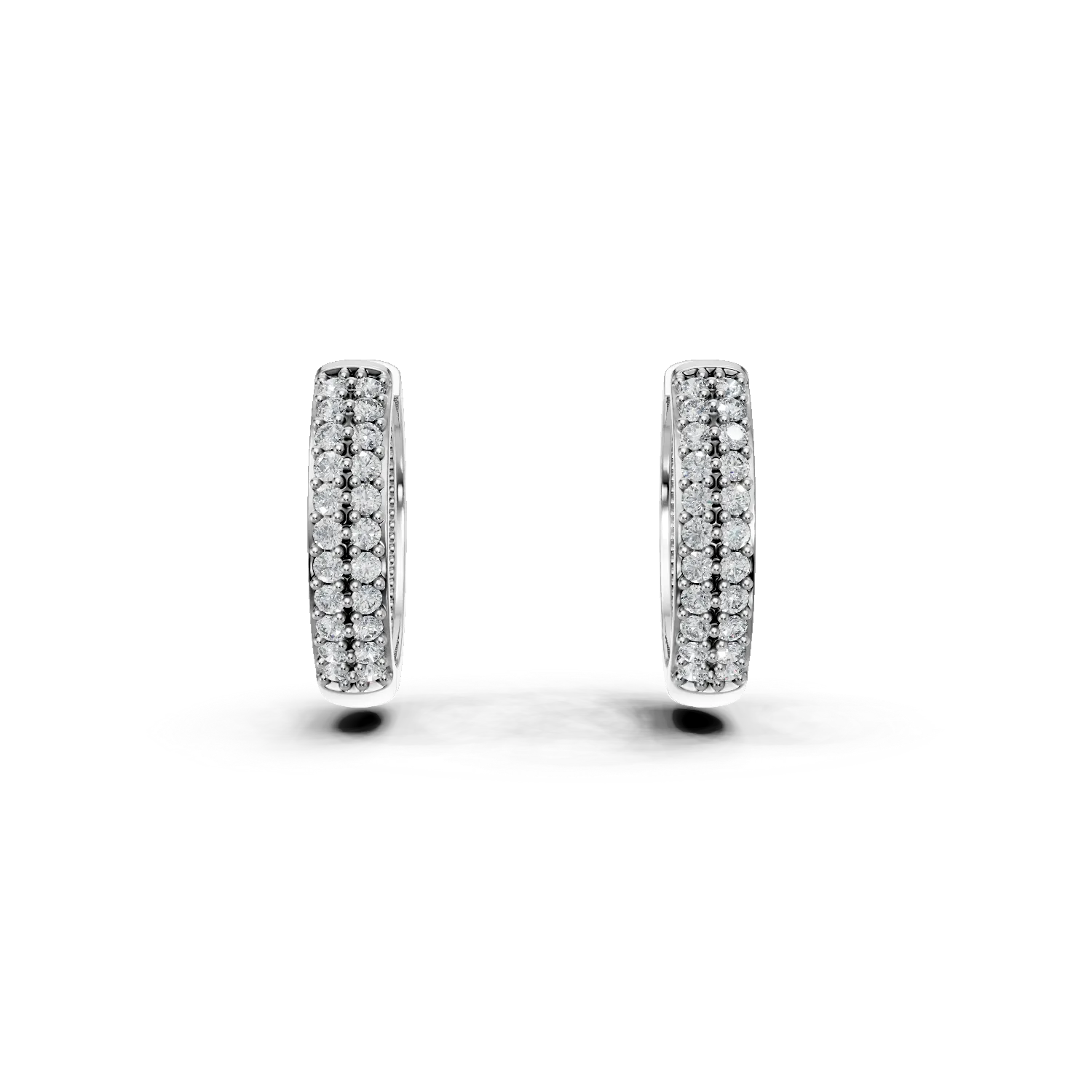 Cercei creole din aur alb cu zirconii