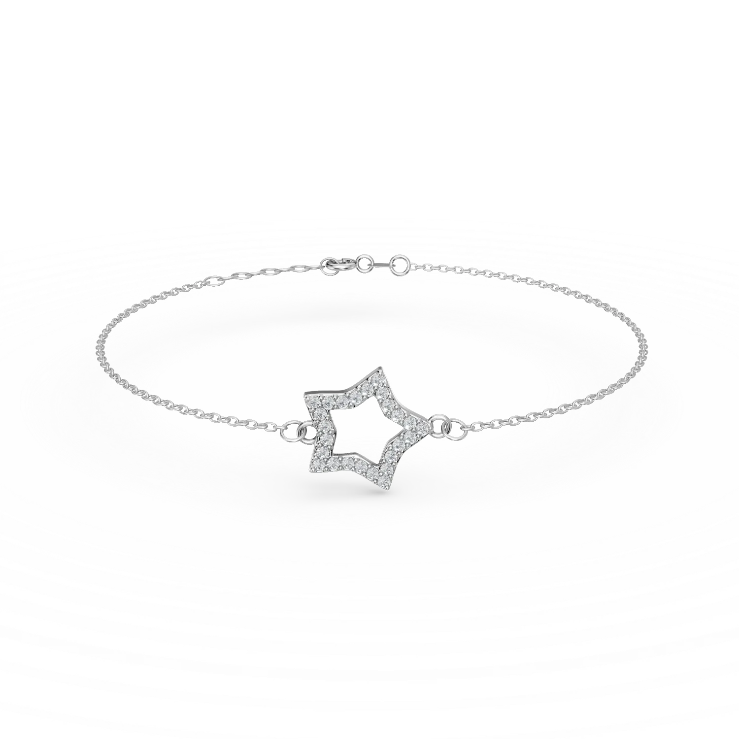 Bratara cu pandantiv steluta din argint cu zirconii