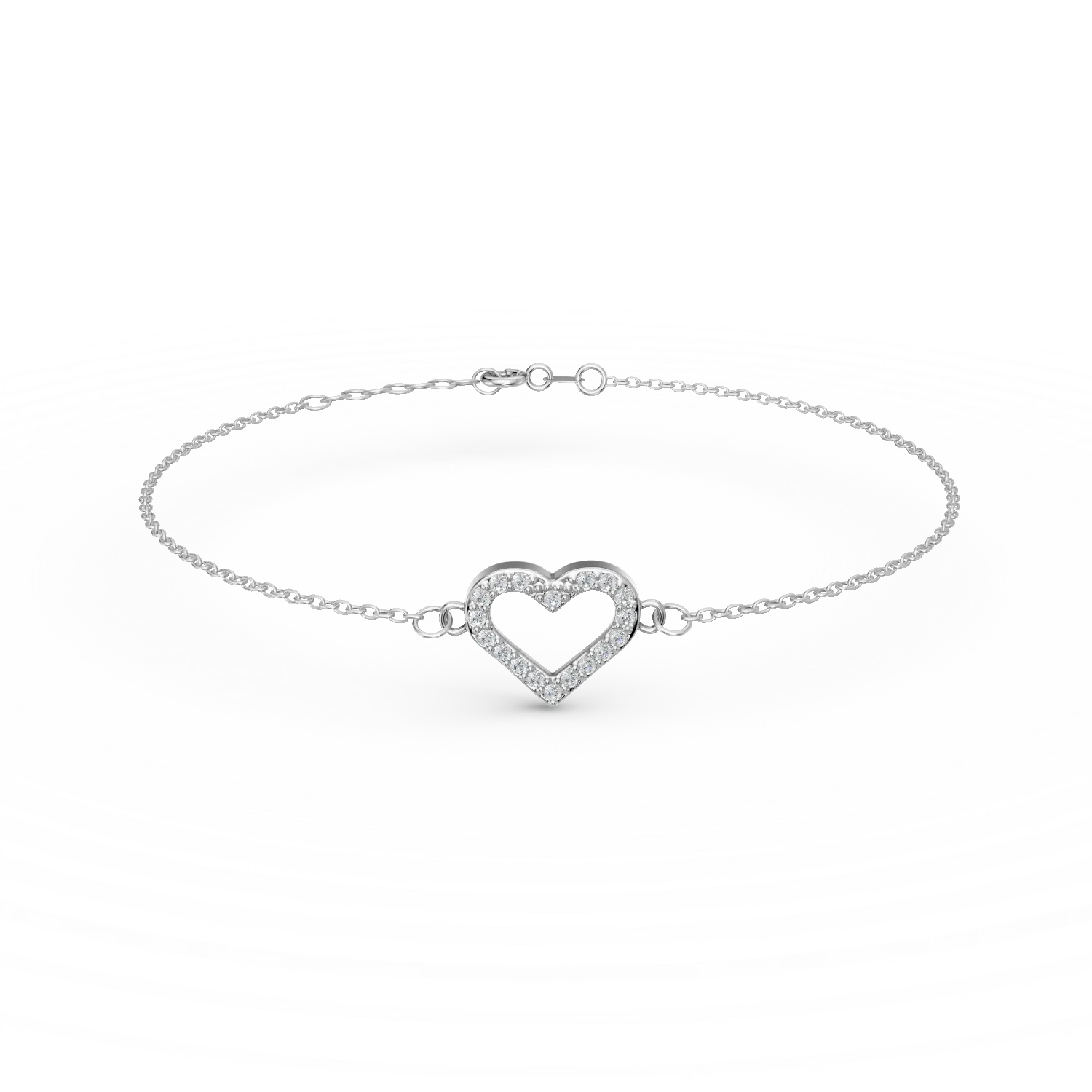 Bratara cu pandantiv inimioara din argint cu zirconii - imagine 7