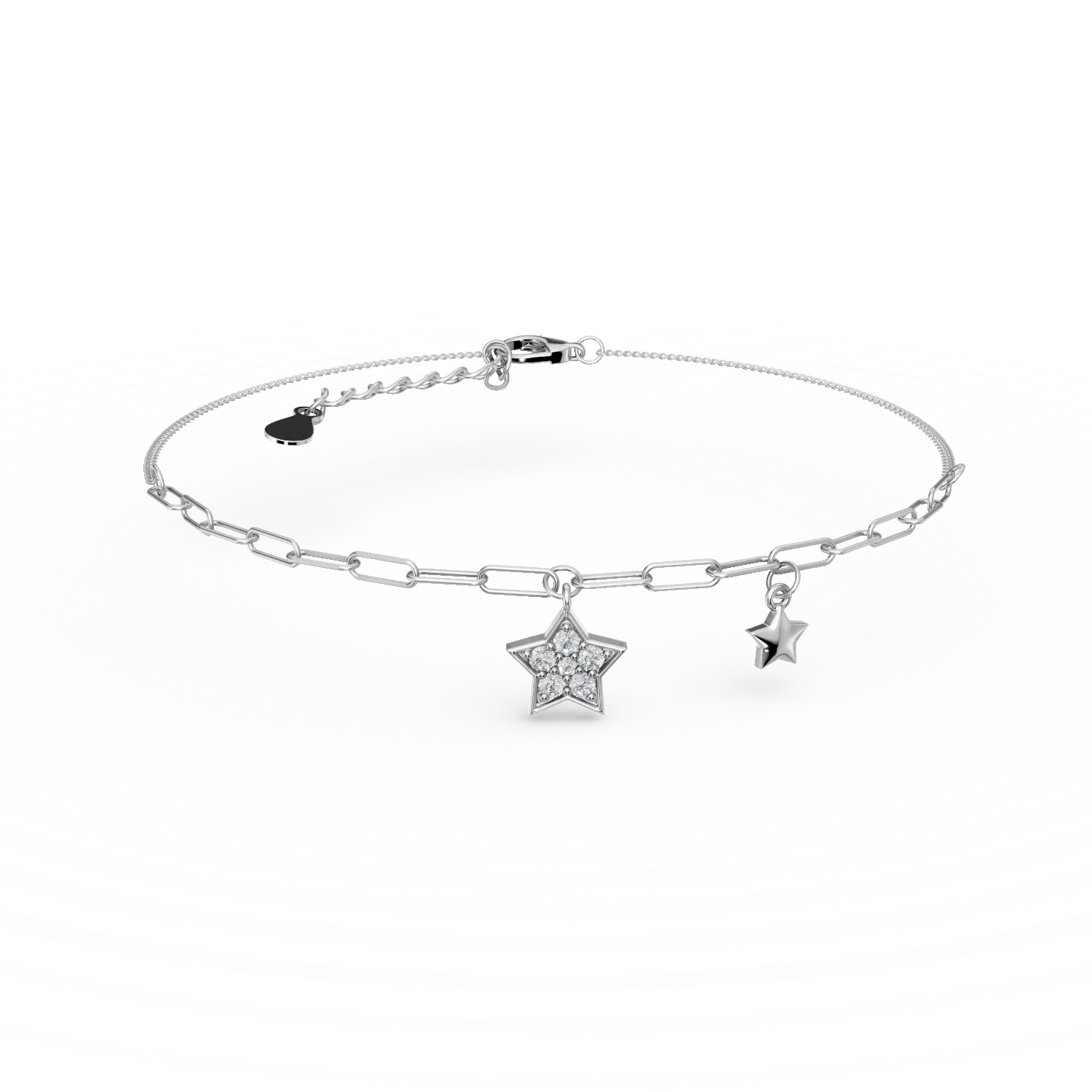 Bratara cu charmuri stelute din argint cu zirconii