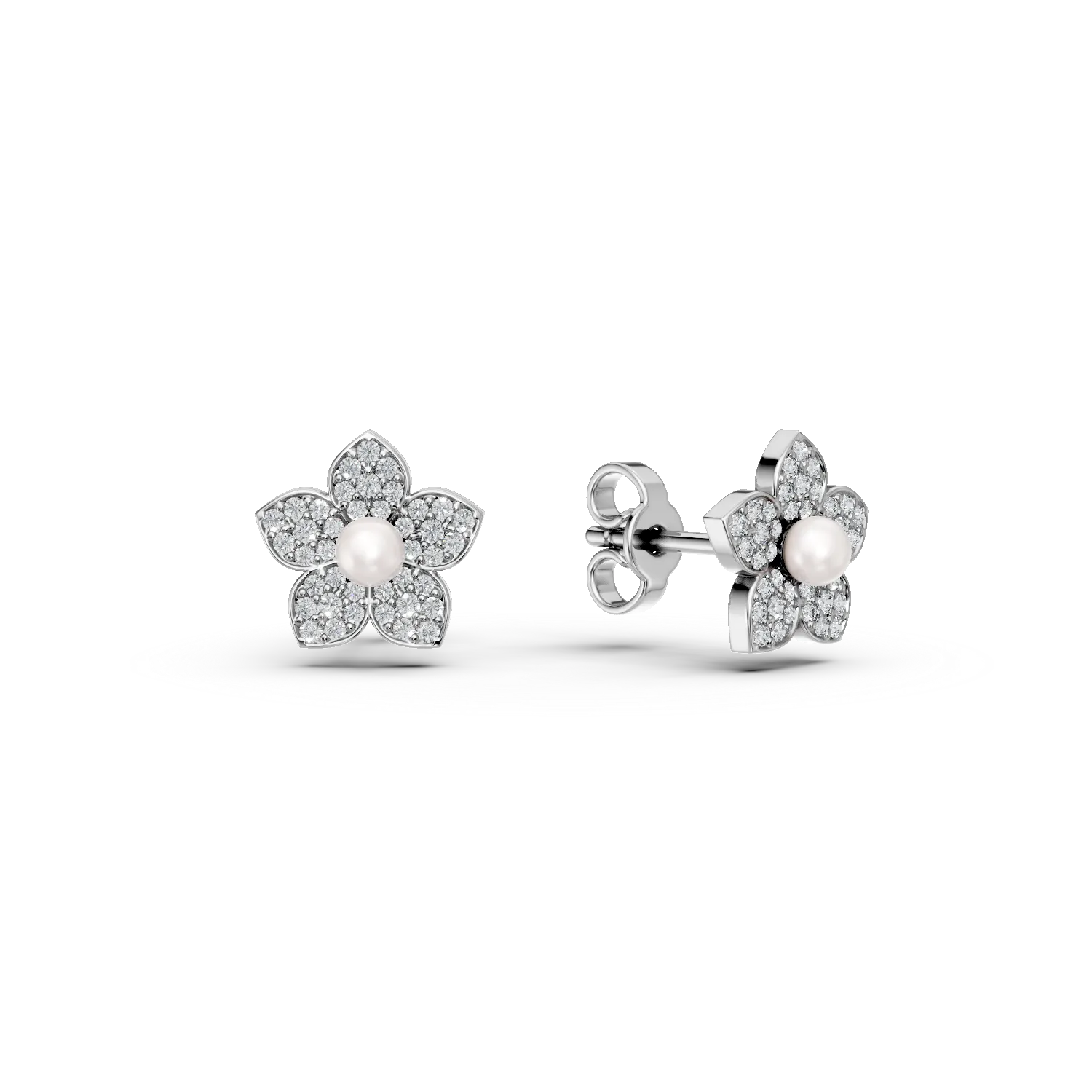 Cercei floare din argint cu zirconii si perle sintetice Apparel & Accessories > Jewelry > Earrings DAAR 2 Cercei floare din argint cu zirconii si perle sintetice Apparel & Accessories > Jewelry > Earrings DAAR 2