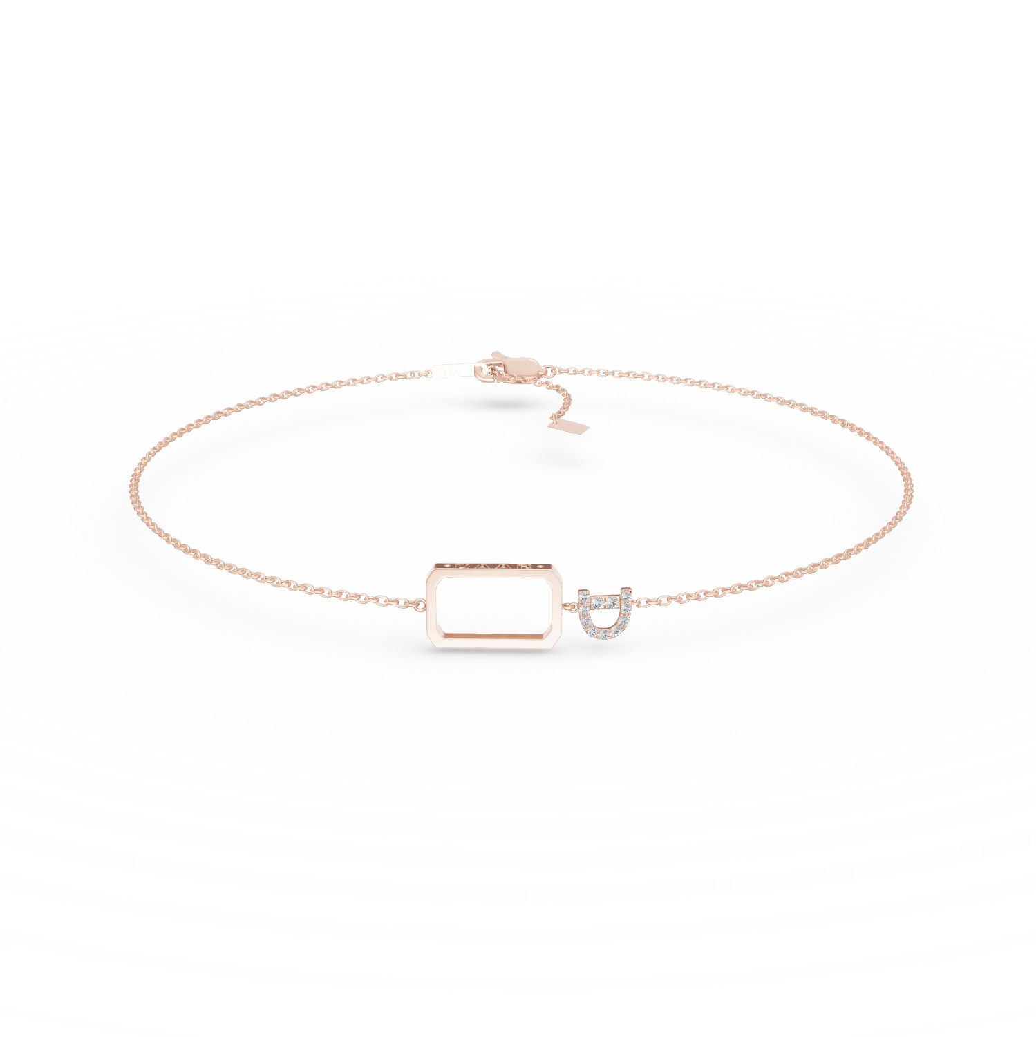 Bratara DAR din DAAR din aur roz