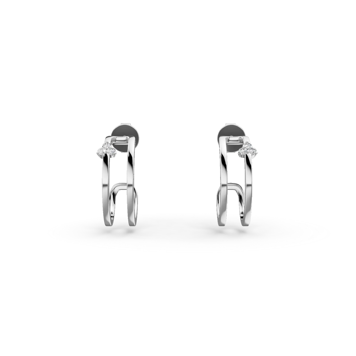 Cercei DAAR in cerc din aur alb