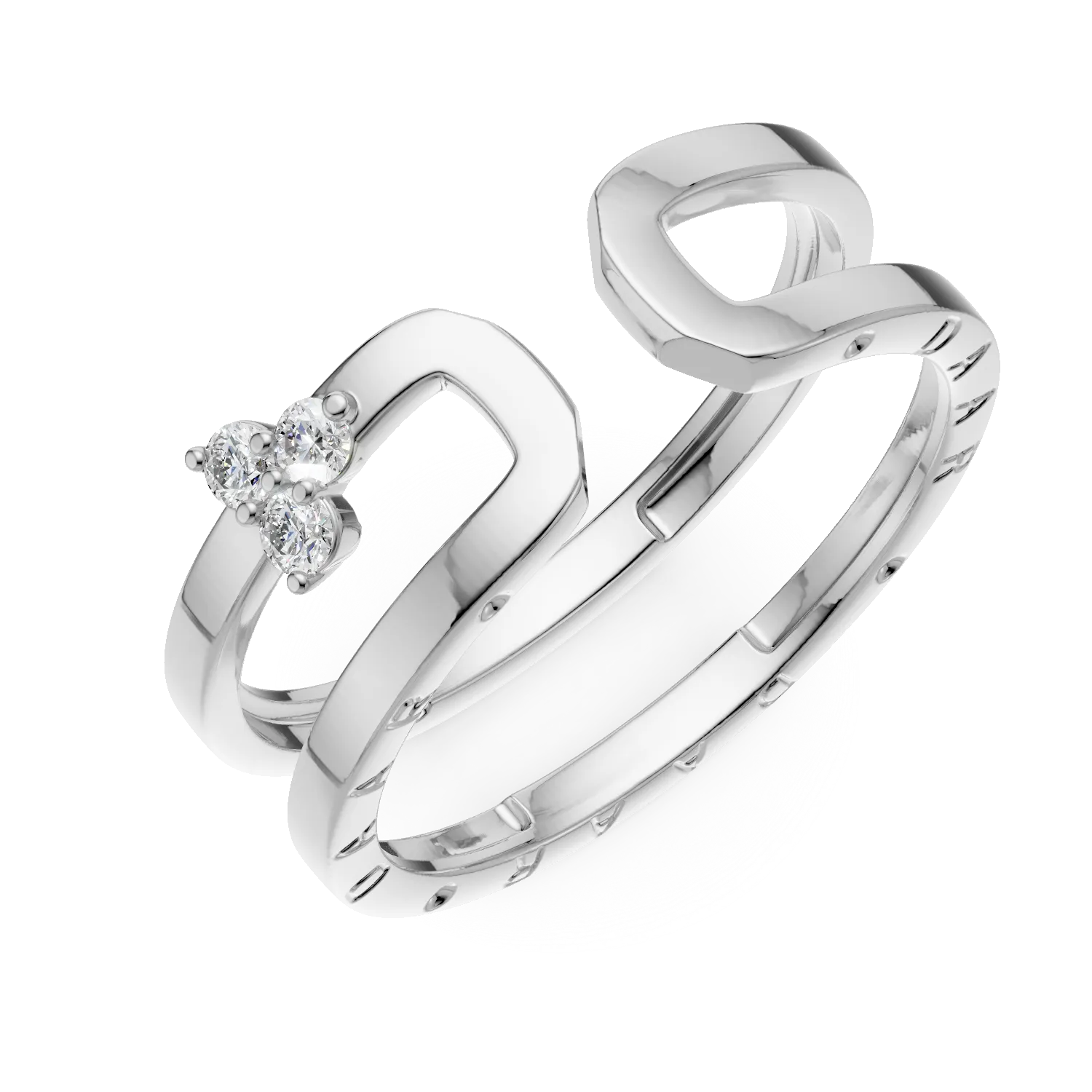 Inel DAAR in cerc cu aur alb